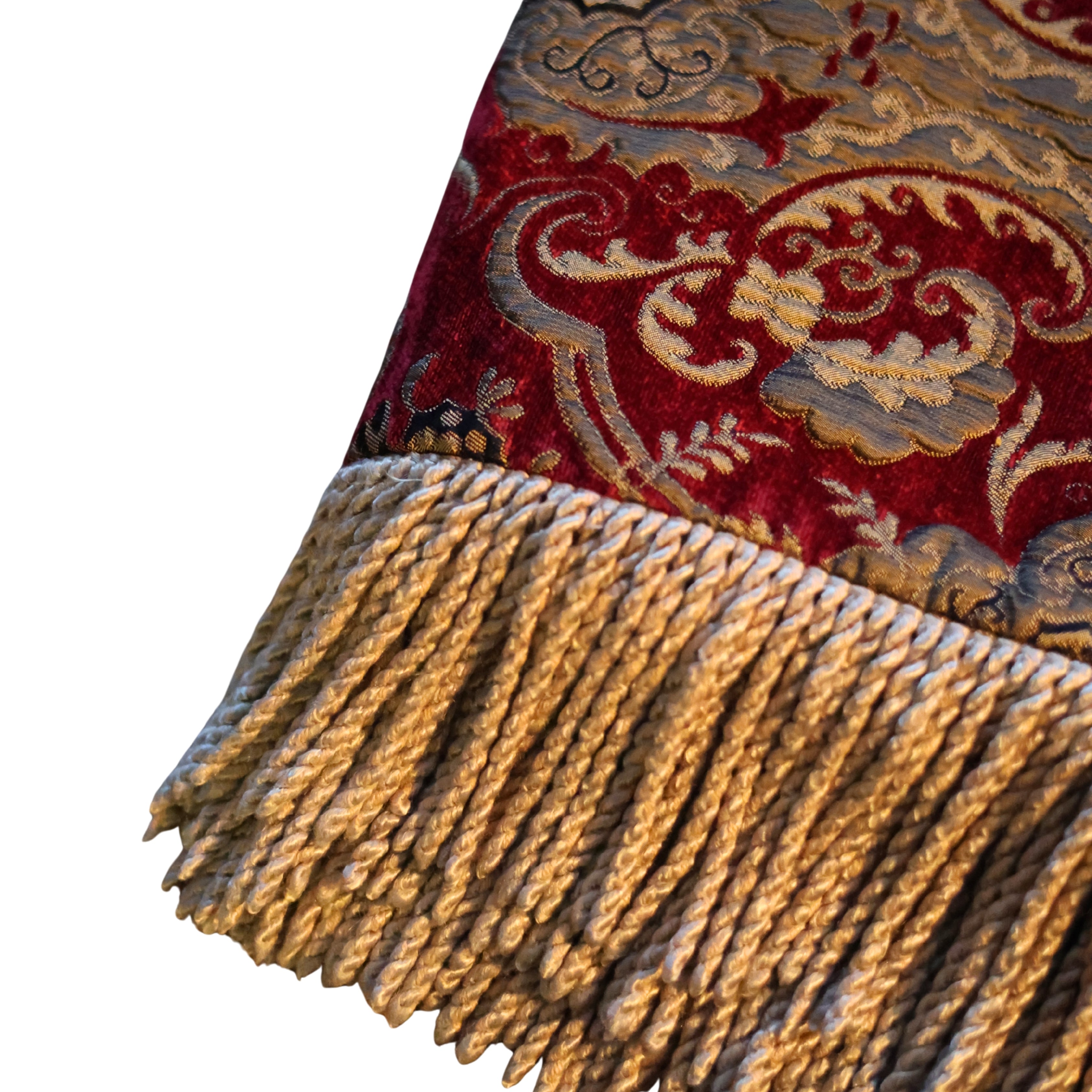 Brocade Decorative Throw with Bullion Fringe
