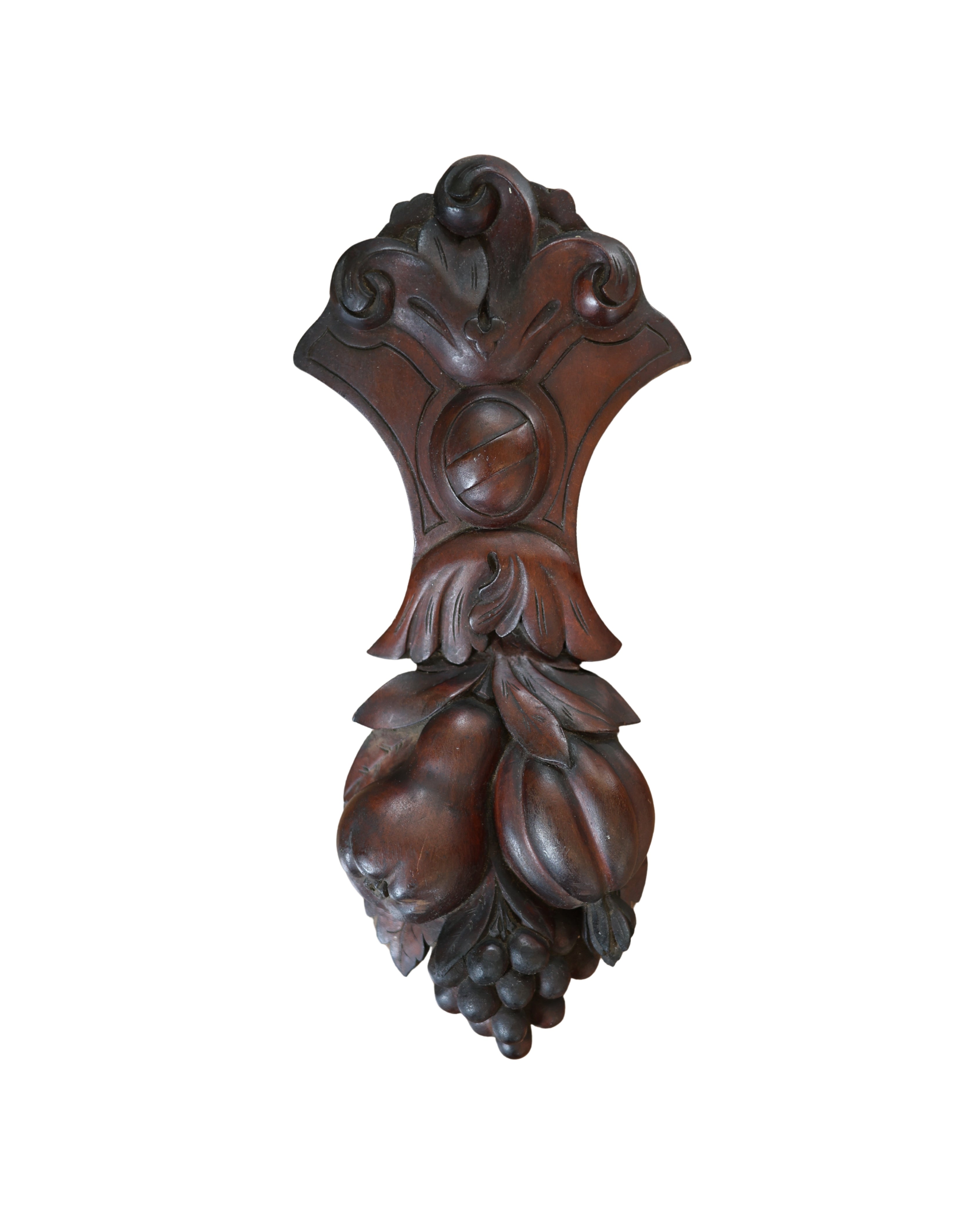 Carved Mahogany Fruit & Acanthus Pediment-1