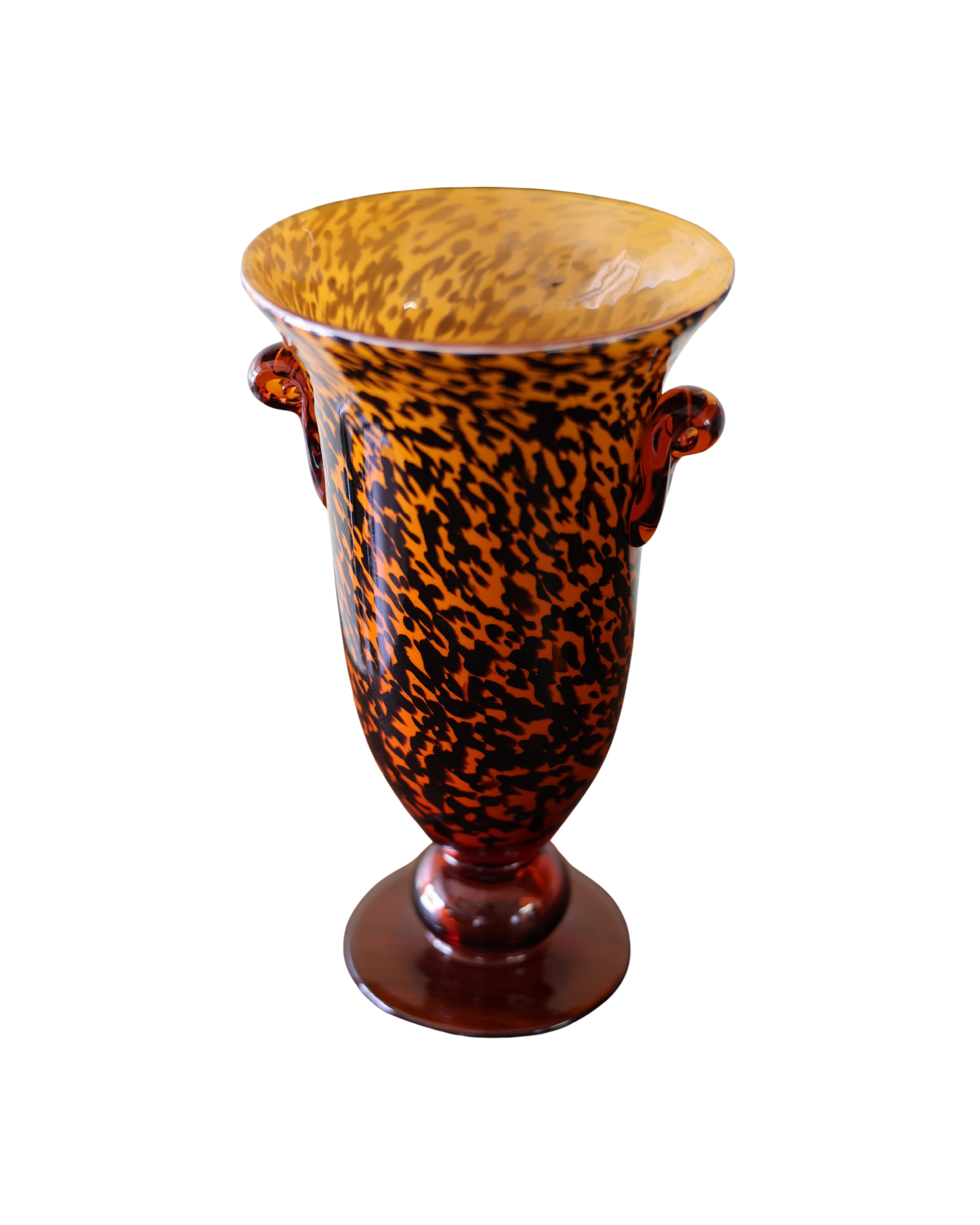 Tortoiseshell Art Glass Vase
