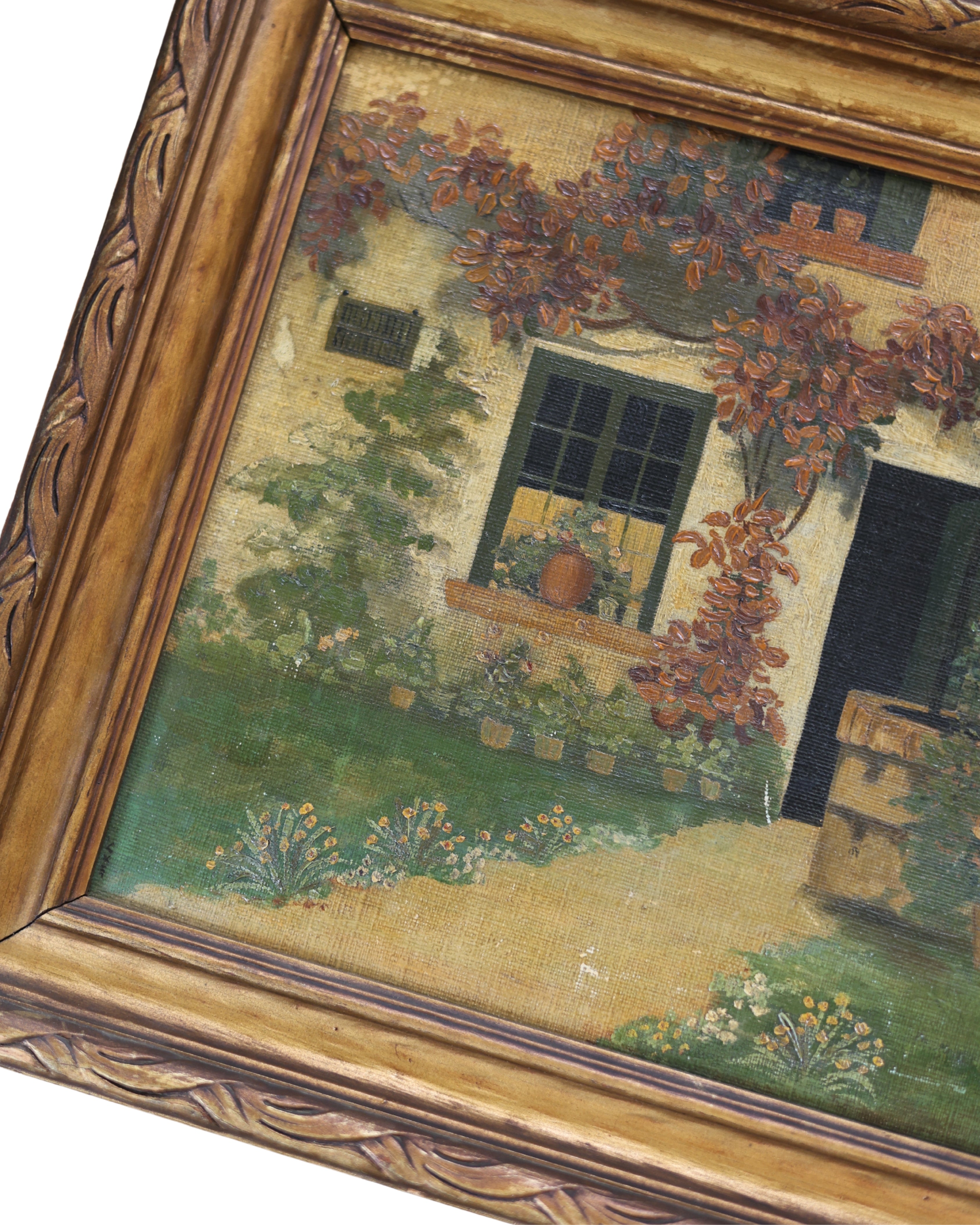 Cottage Garden Landscape Oil Painting-4