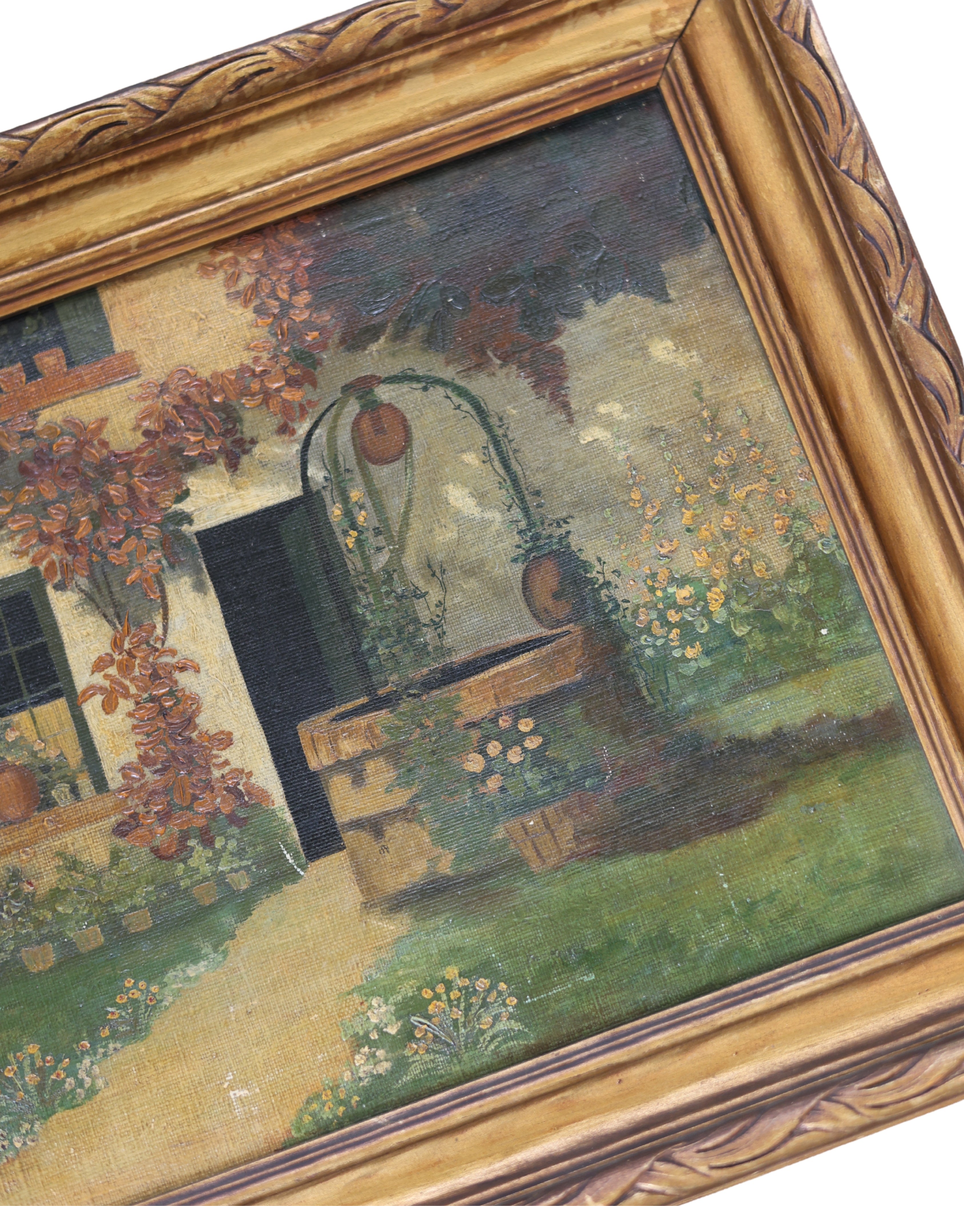 Cottage Garden Landscape Oil Painting-5