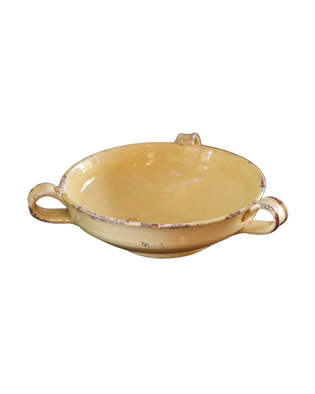Tuscan Three-Handled Yellow Pottery Centerpiece-5