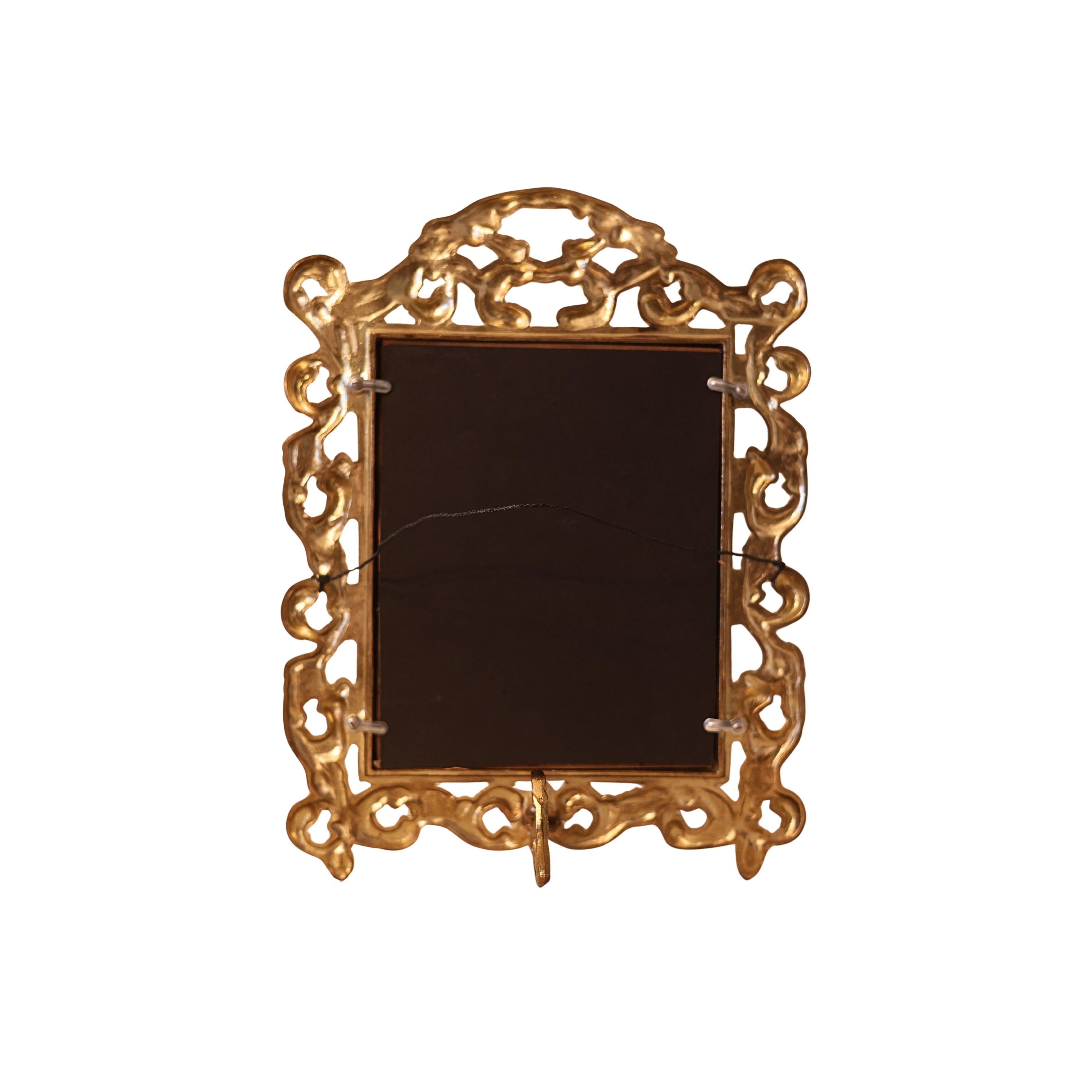 Ornate Brass Framed Pansy Oil Painting