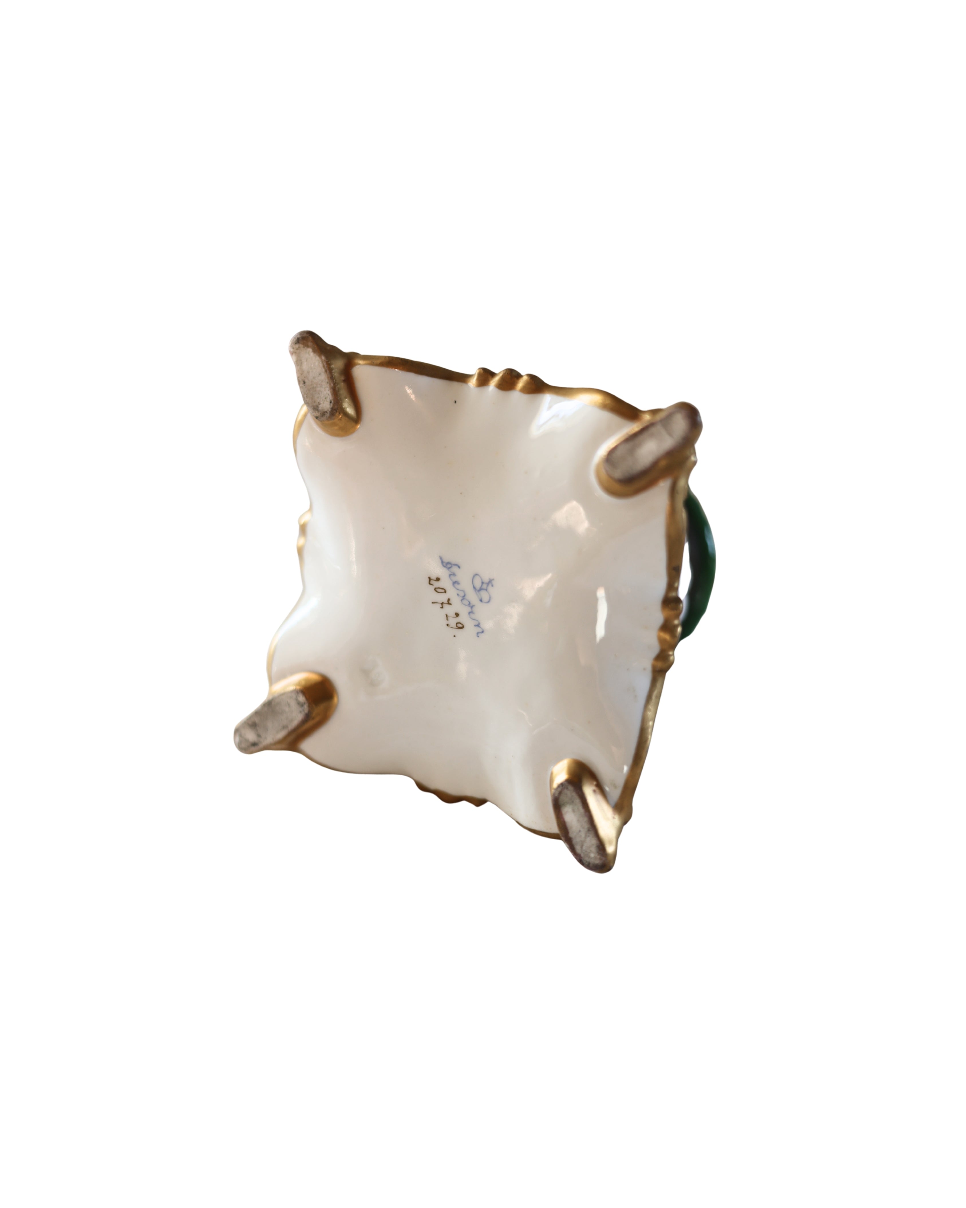 Hand-Painted Dresden Porcelain Inkwell-5