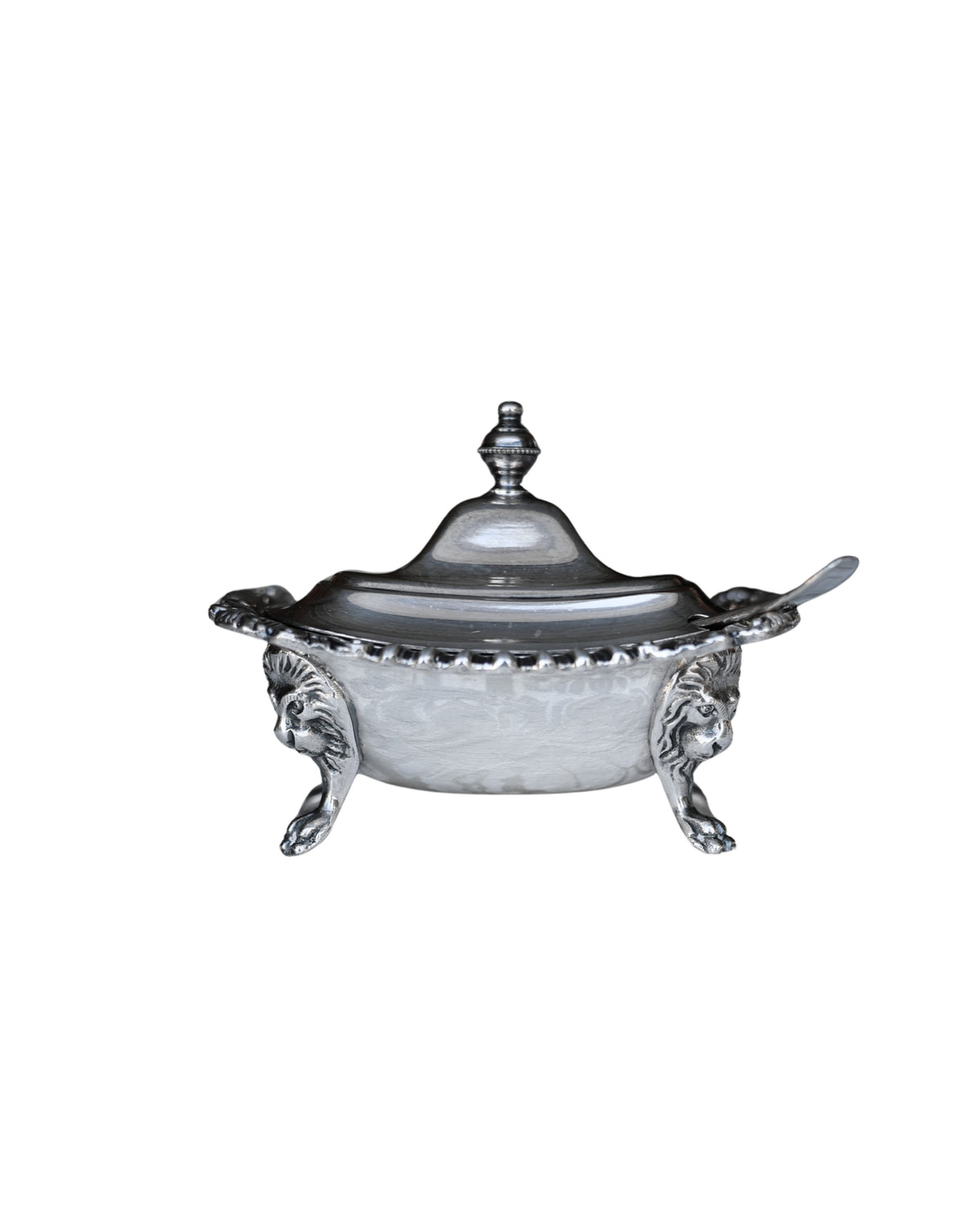 William Adams Lion-Mask Mustard Pot-2