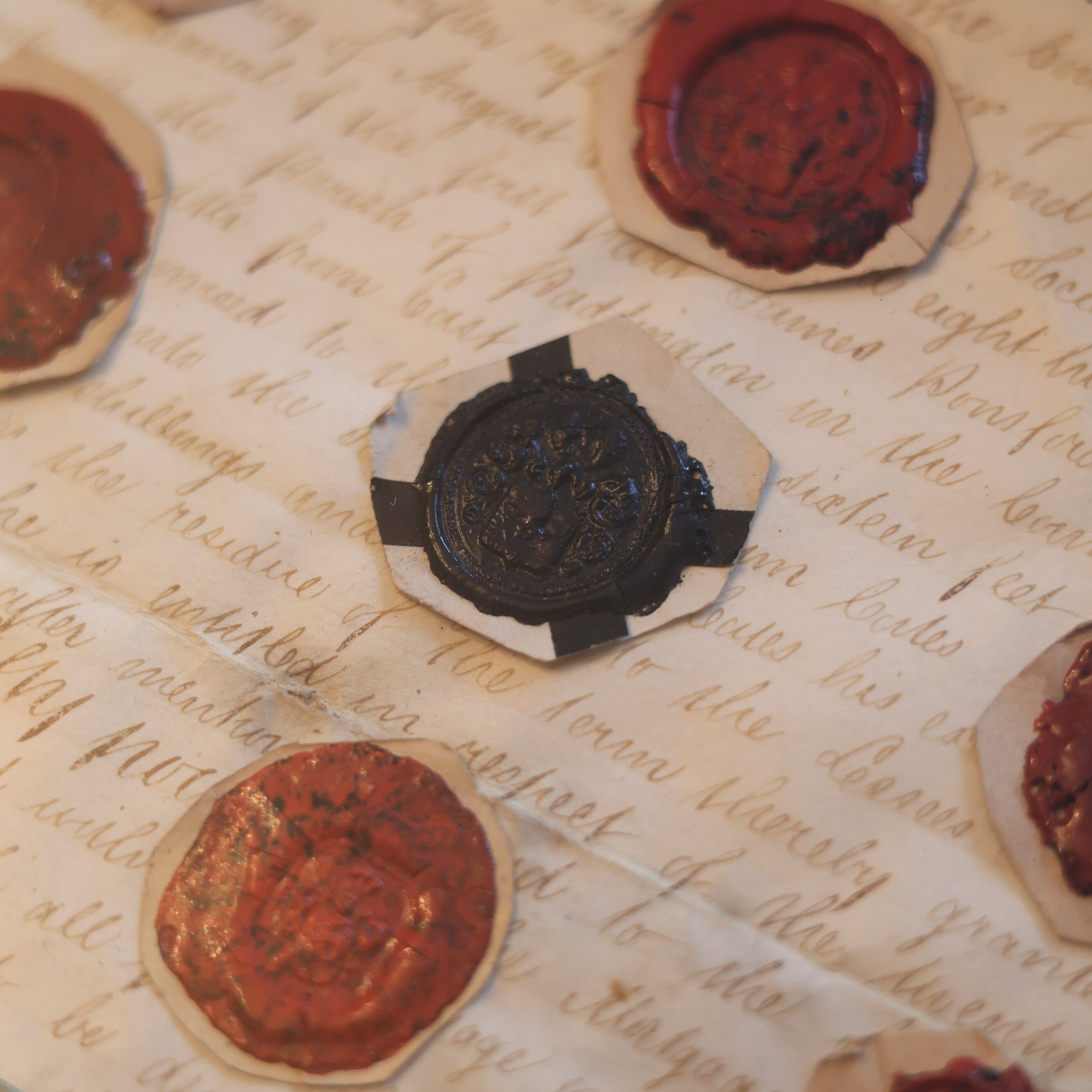 19th c. Heraldic Wax Seal Collection