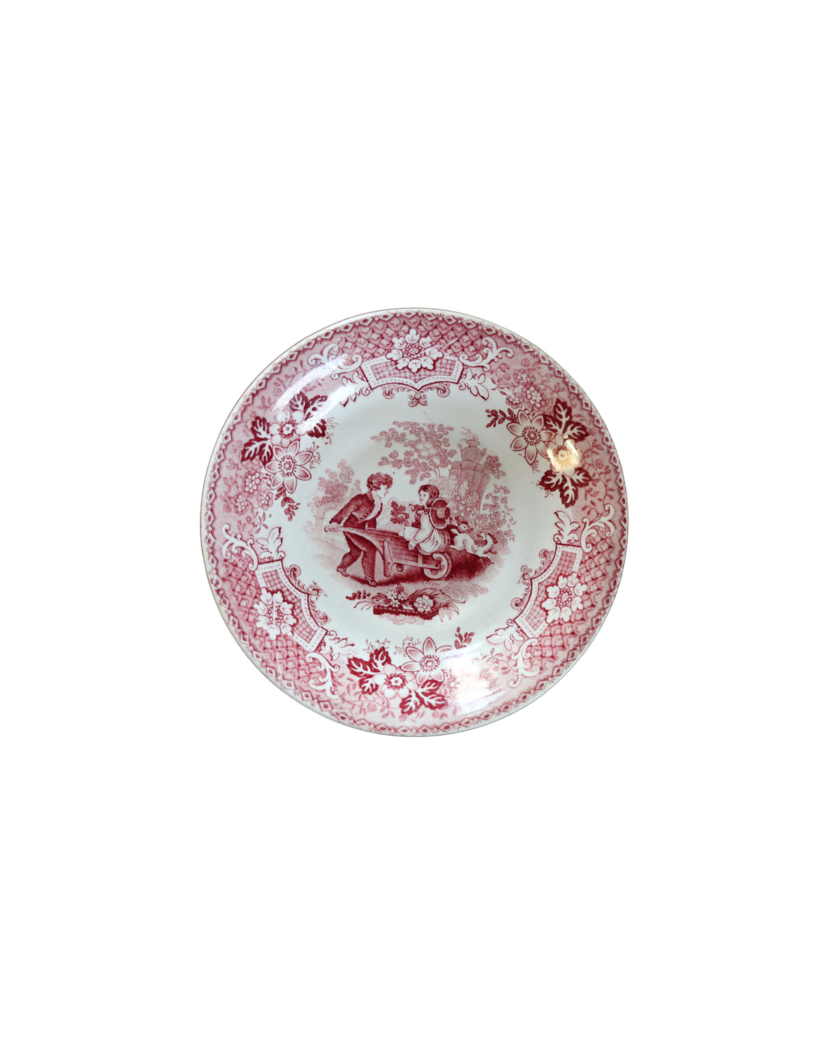 W. Adams & Sons "Garden Sports" Tea Bowl & Saucer, c. 1830-3