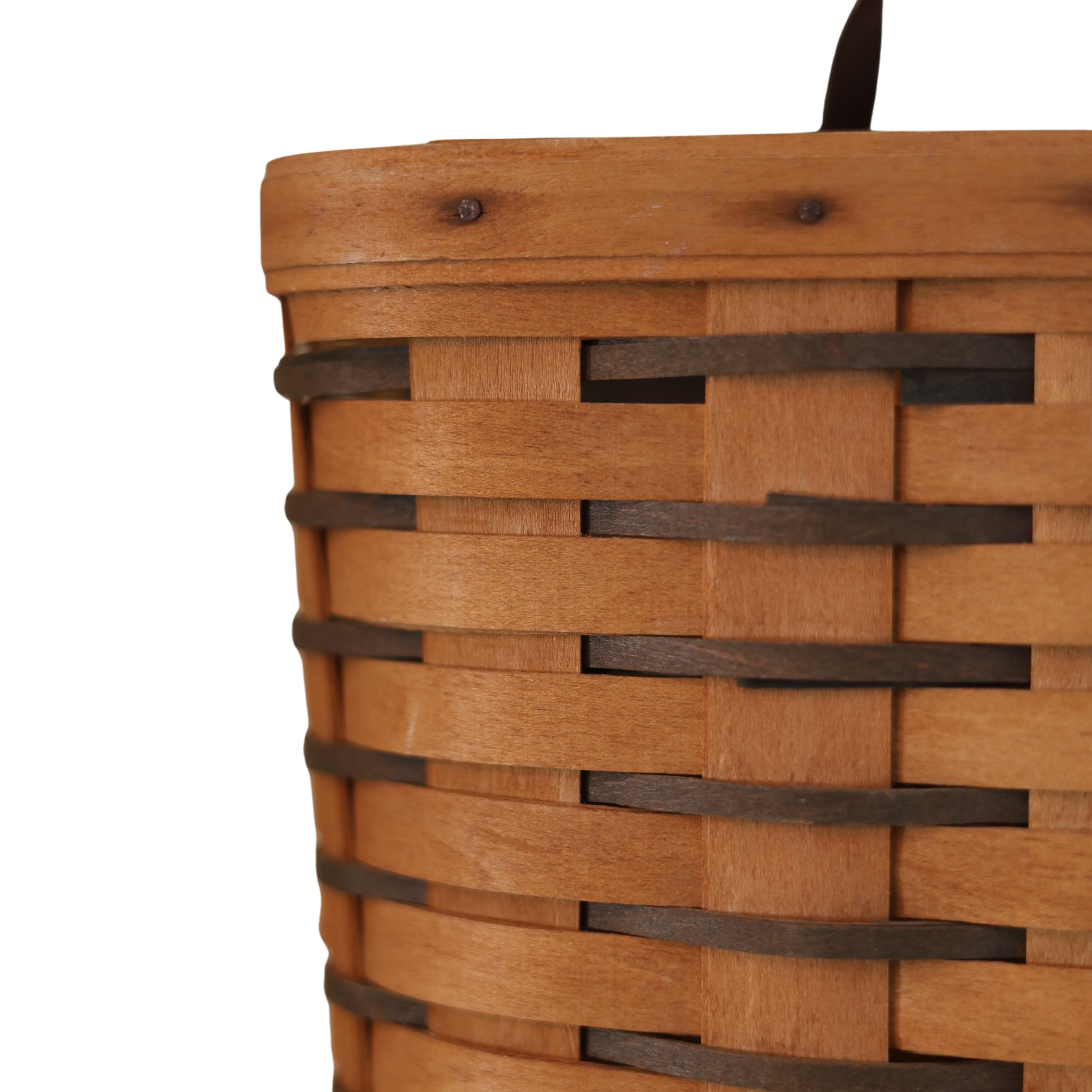 Longaberger Handwoven Basket with Leather Handle