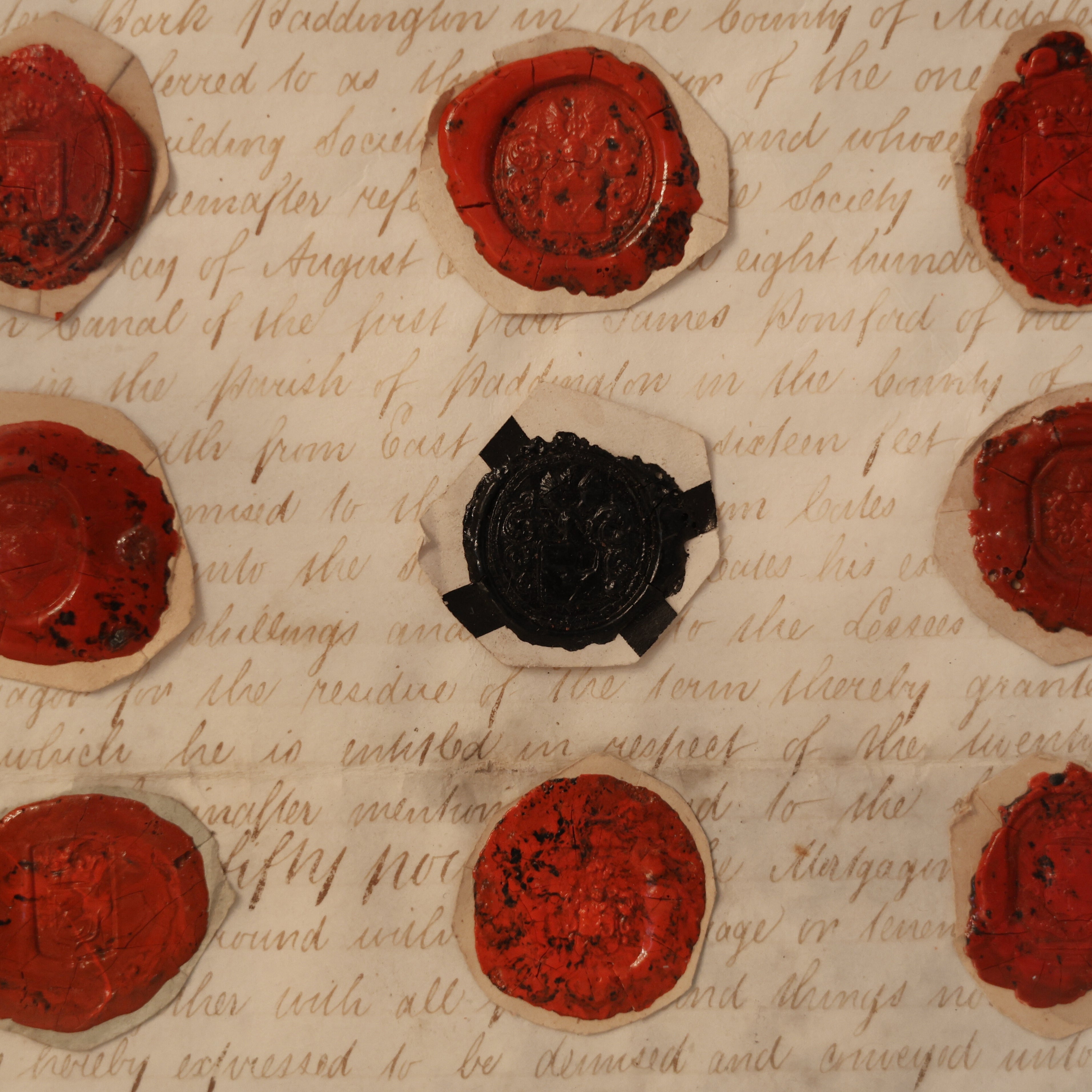 19th c. Heraldic Wax Seal Collection