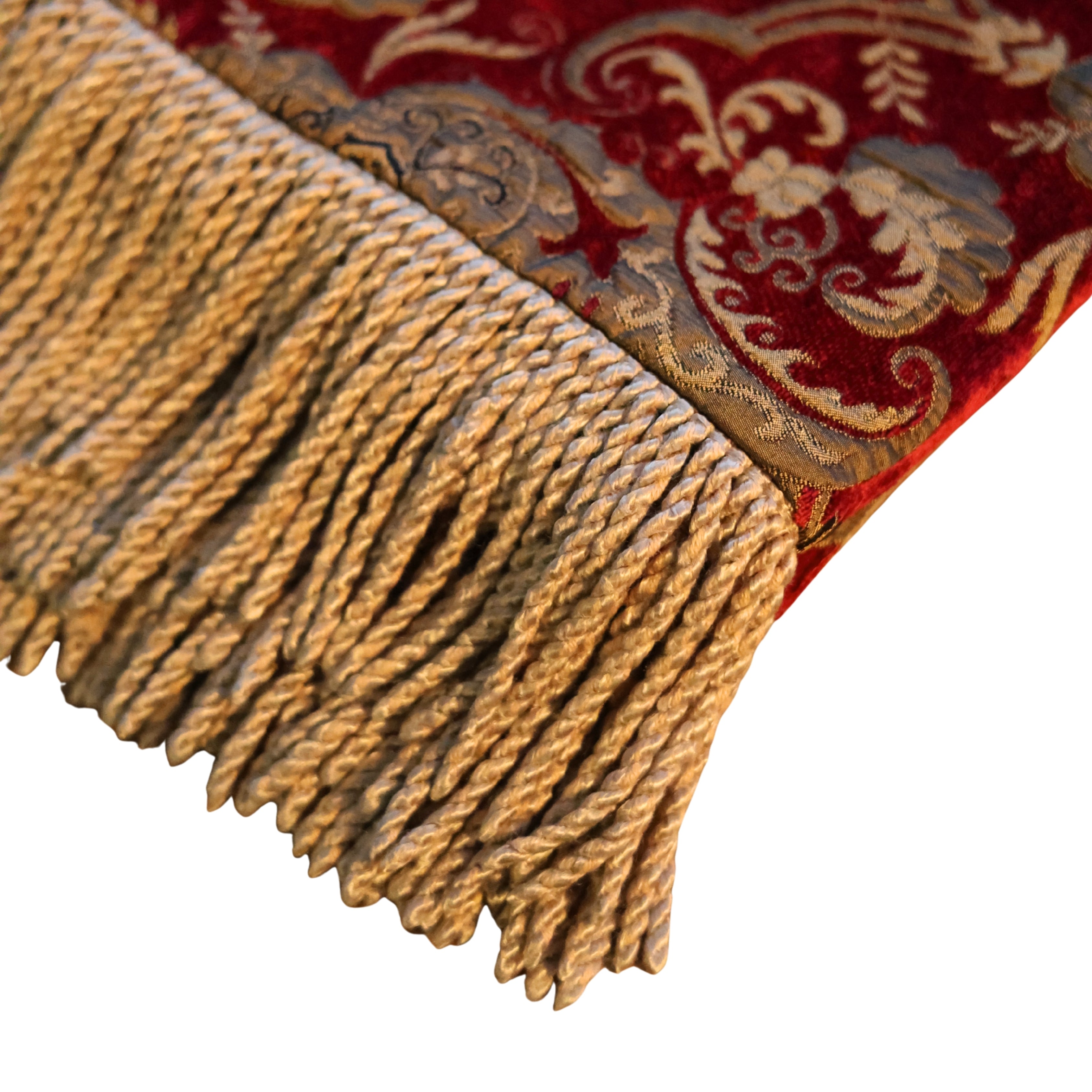 Brocade Decorative Throw with Bullion Fringe