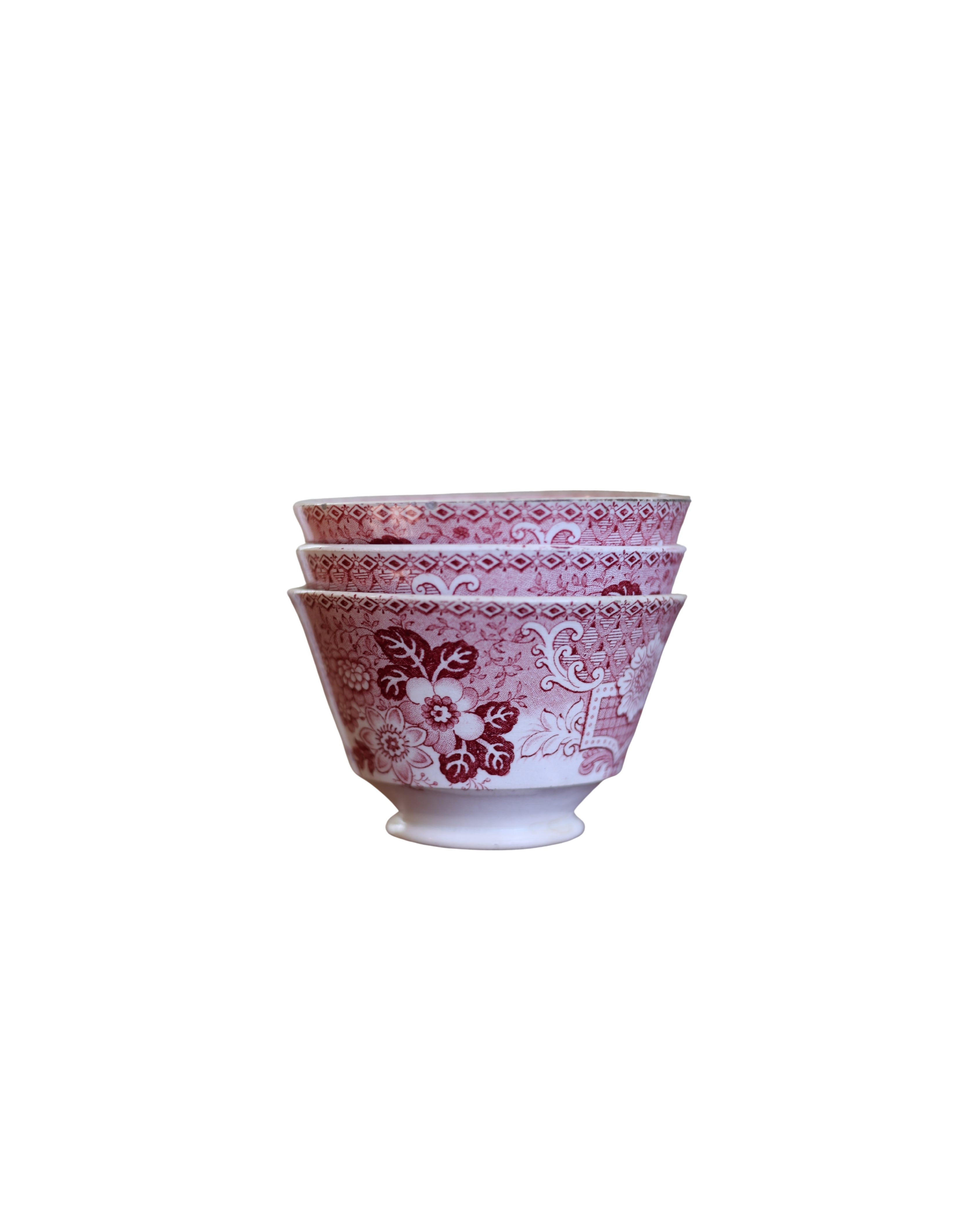 W. Adams & Sons "Garden Sports" Tea Bowls, c. 1830-1