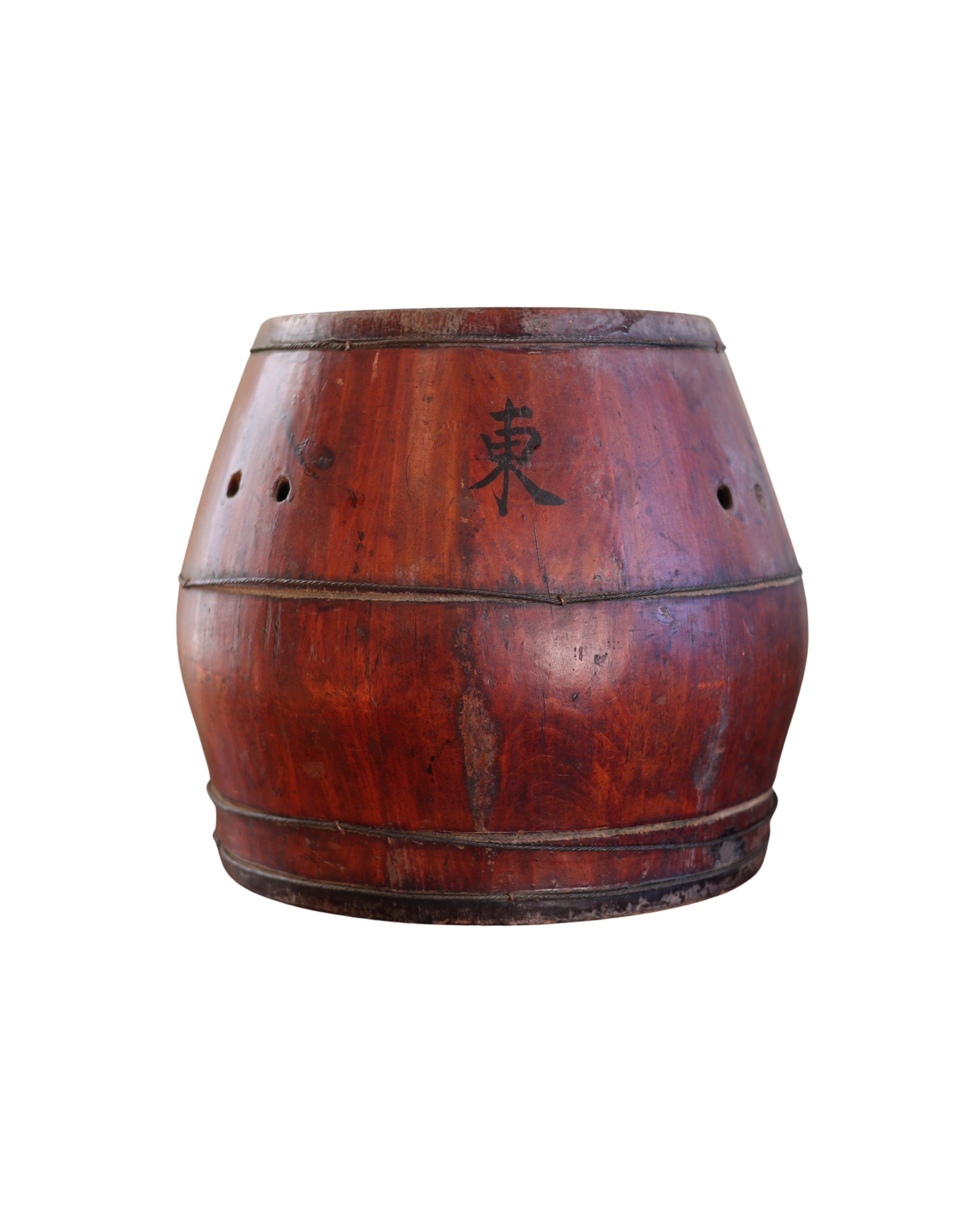 Chinese Wooden Rice Grain Bucket, Late Qing / Early Republic Period