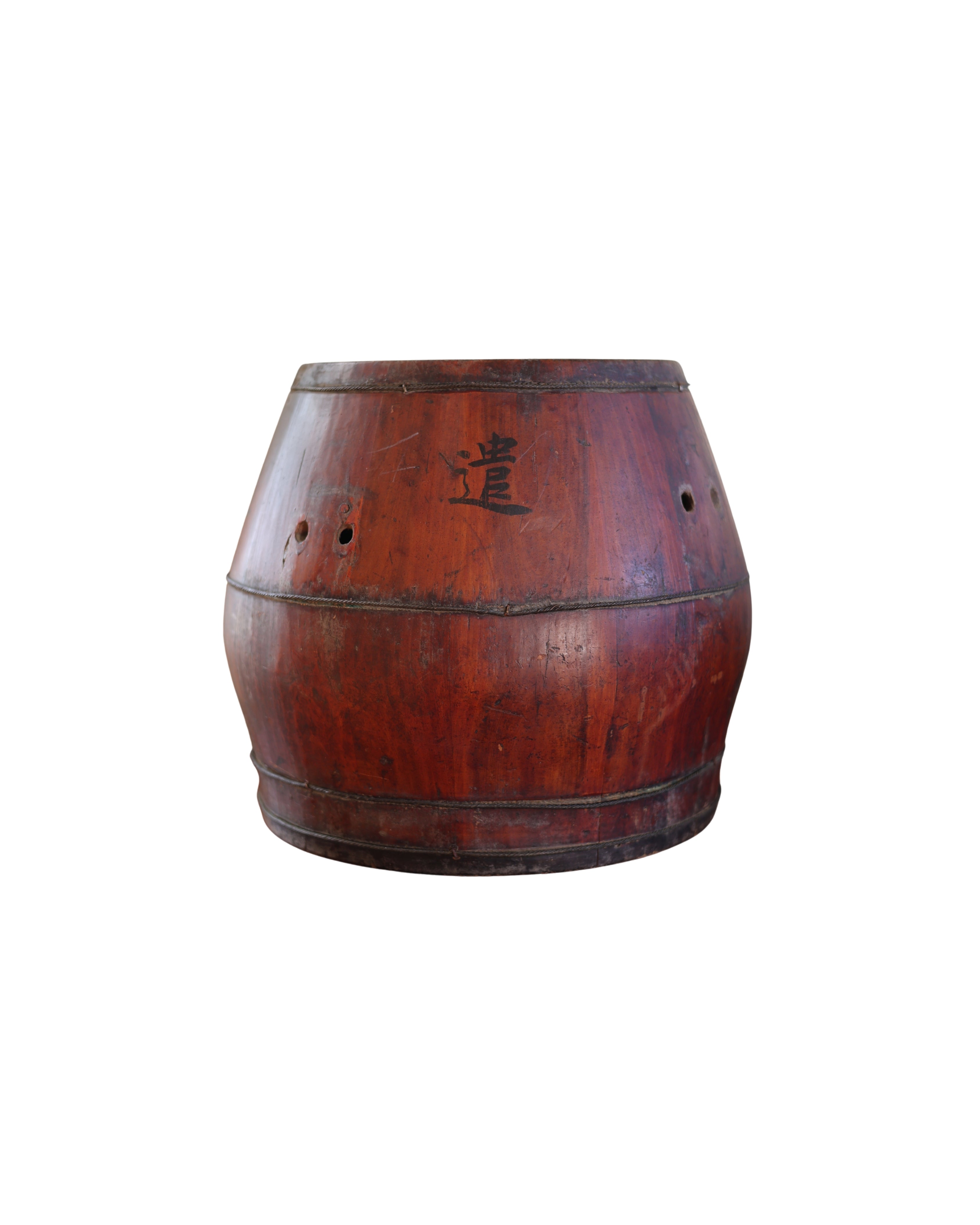 Chinese Wooden Rice Grain Bucket, Late Qing / Early Republic Period