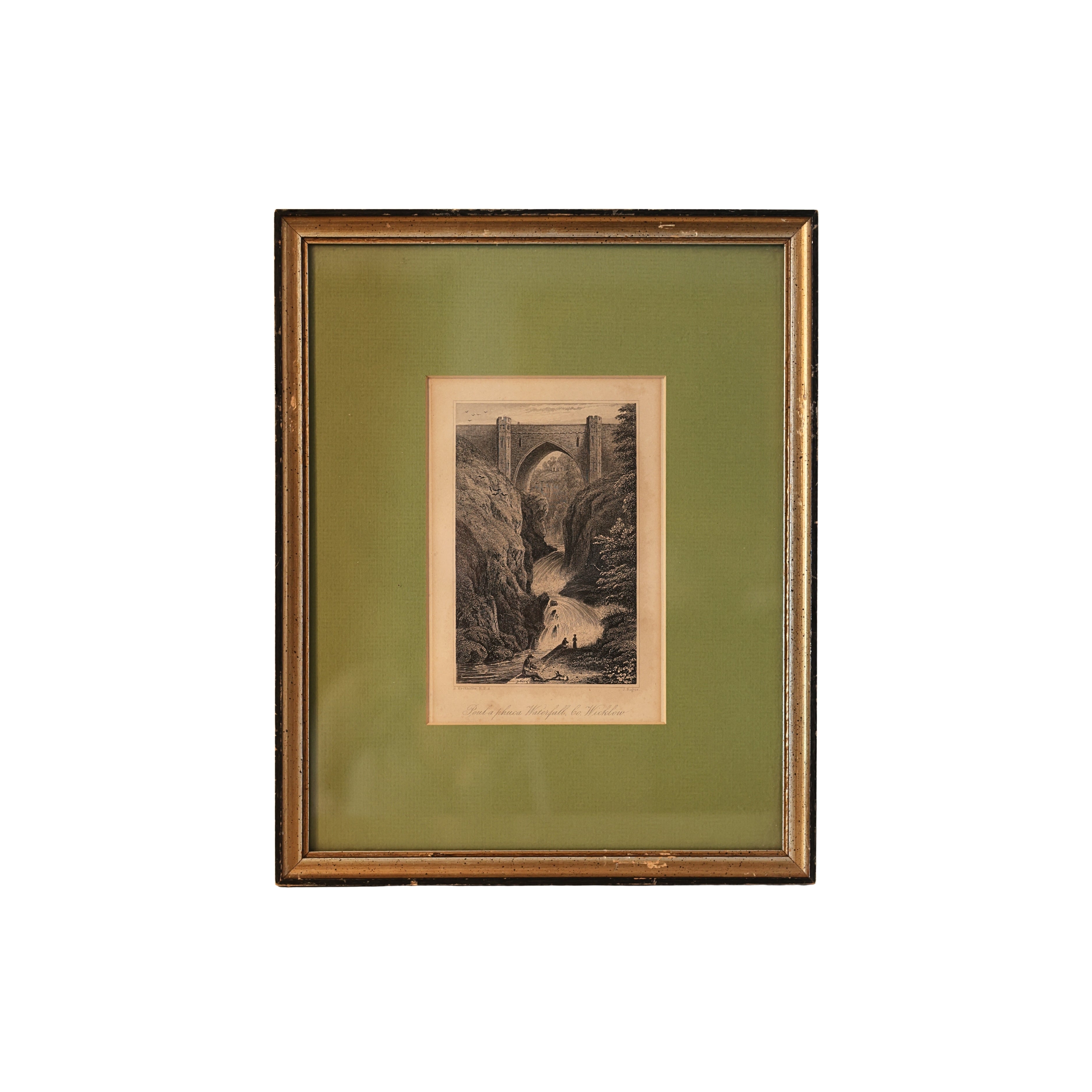 19th c. Irish Engraving – Poul-a-Phuca Waterfall, Co. Wicklow