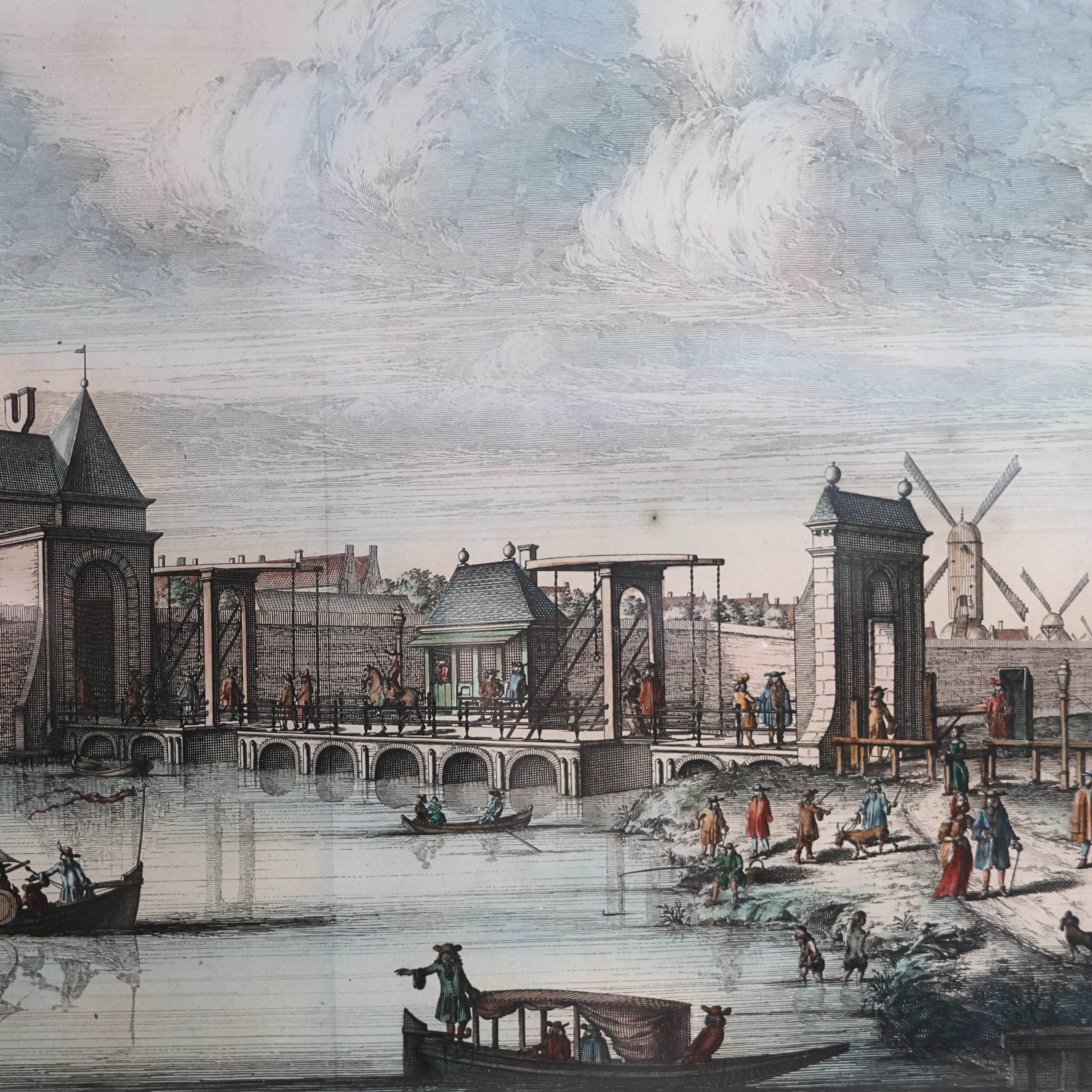 18th c. Caspar Commelin Amsterdam Engraving – De Leydtsche Poort (Leiden Gate)