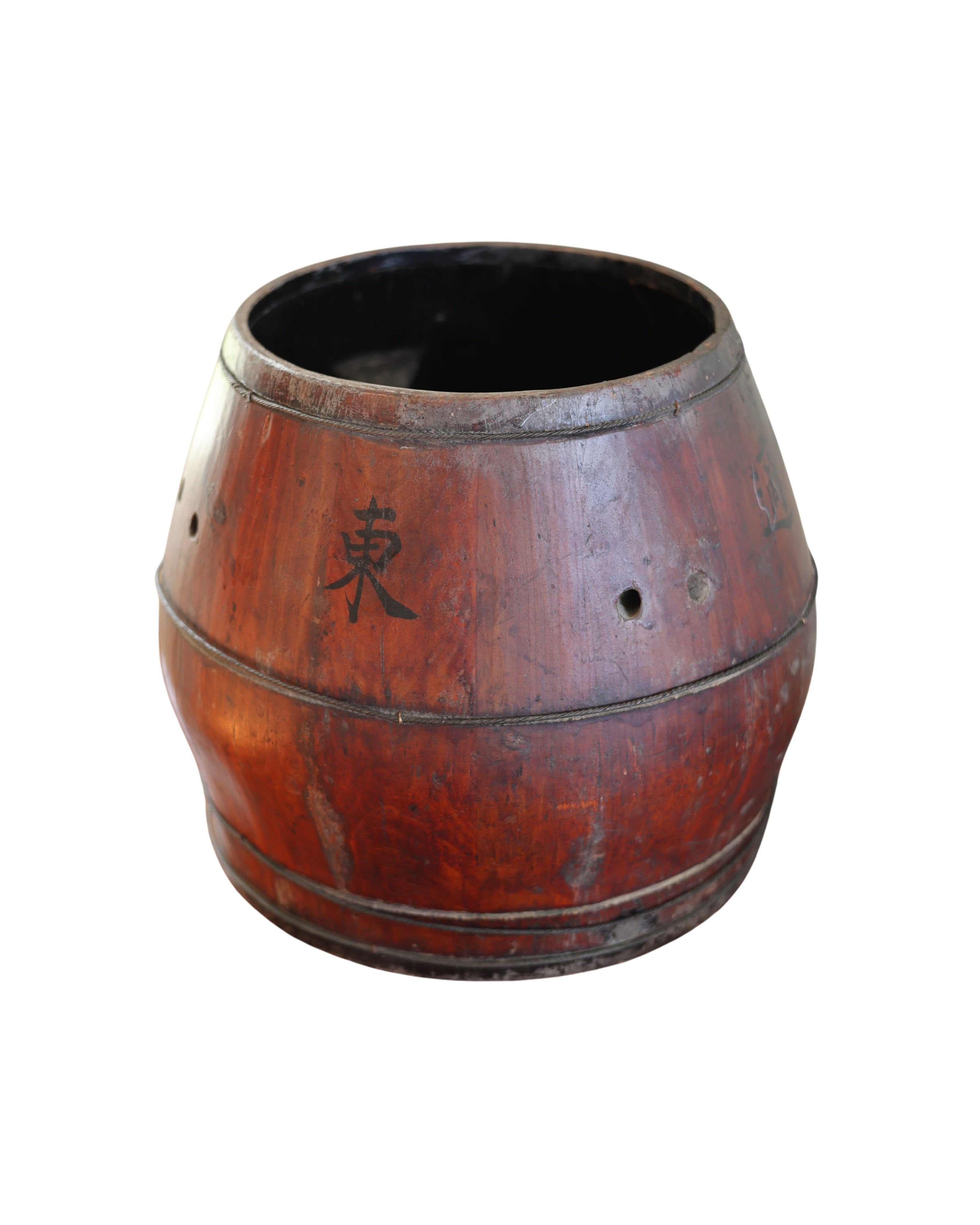 Chinese Wooden Rice Grain Bucket, Late Qing / Early Republic Period-3
