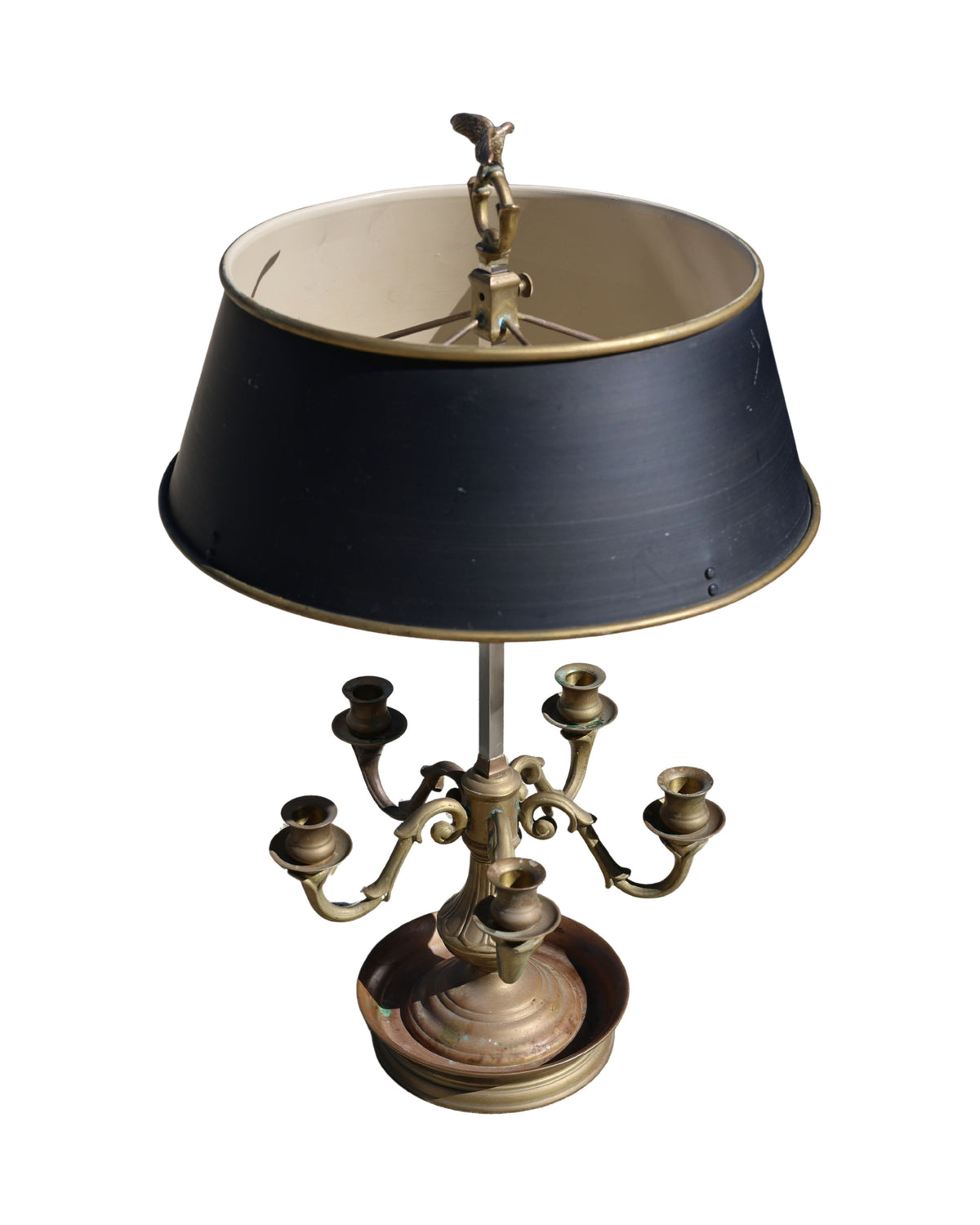 Bouillotte Candelabrum with Black Shade-4