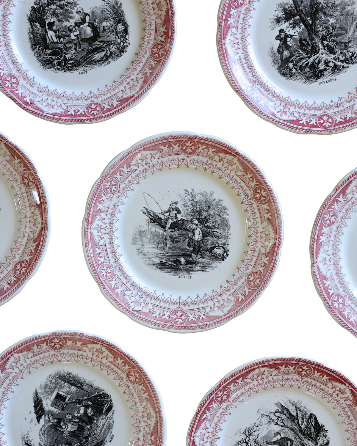 Digoin & Sarreguemines “Les Mois” Talking Plates-2