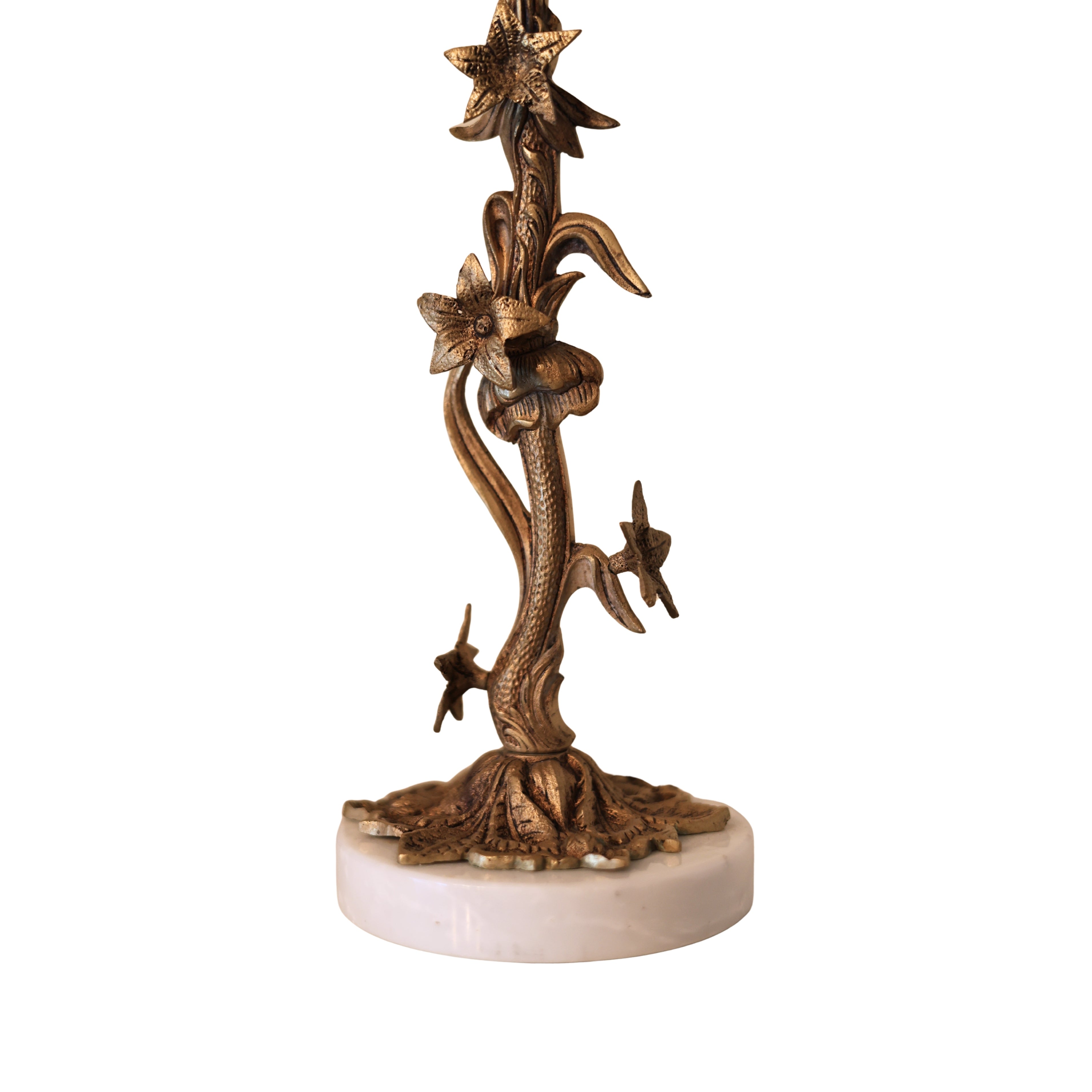 Floral Table Lamp on Marble Base