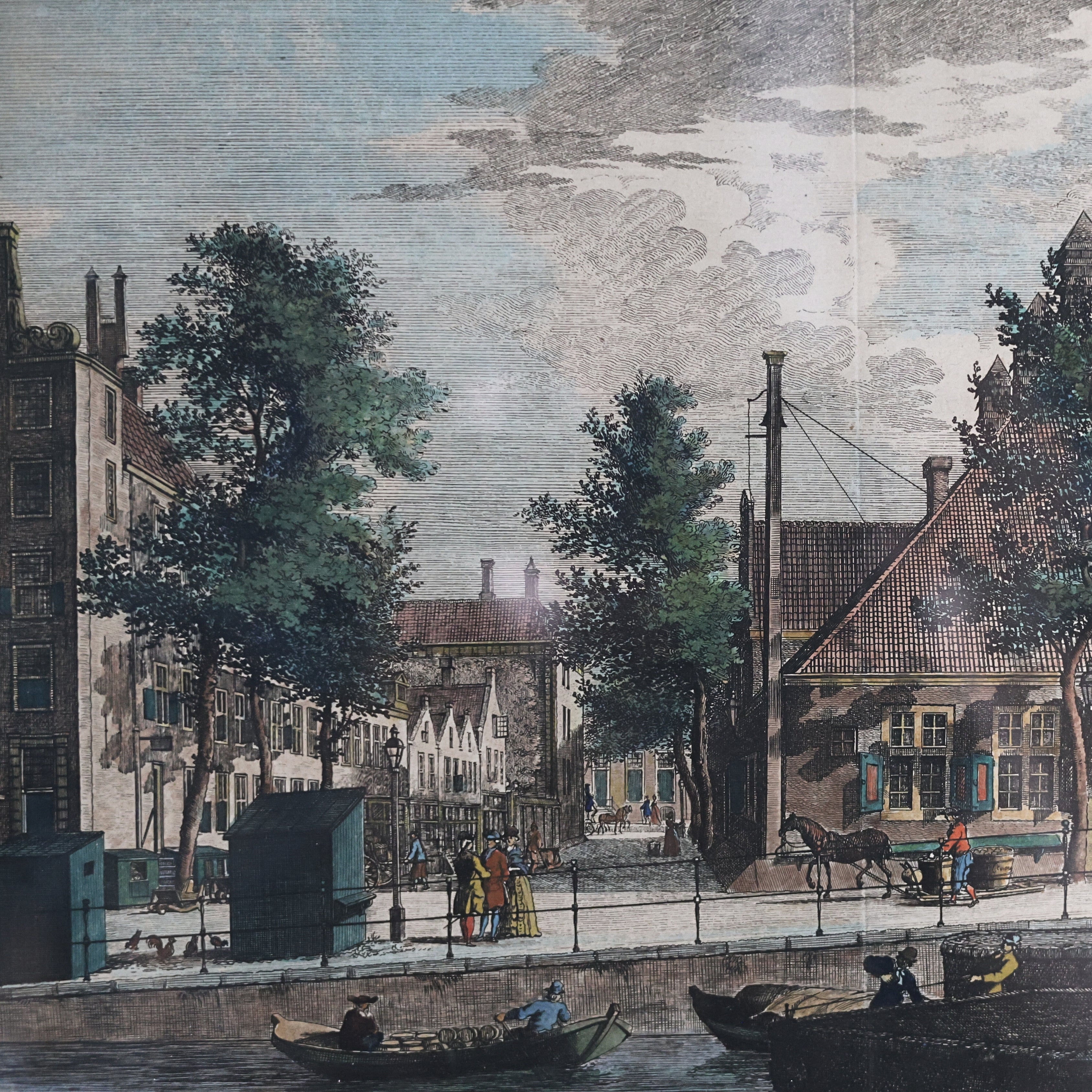 18th c. Pierre Fouquet Junior Amsterdam Engraving – Vue de la Nouvelle Église Wallonne
