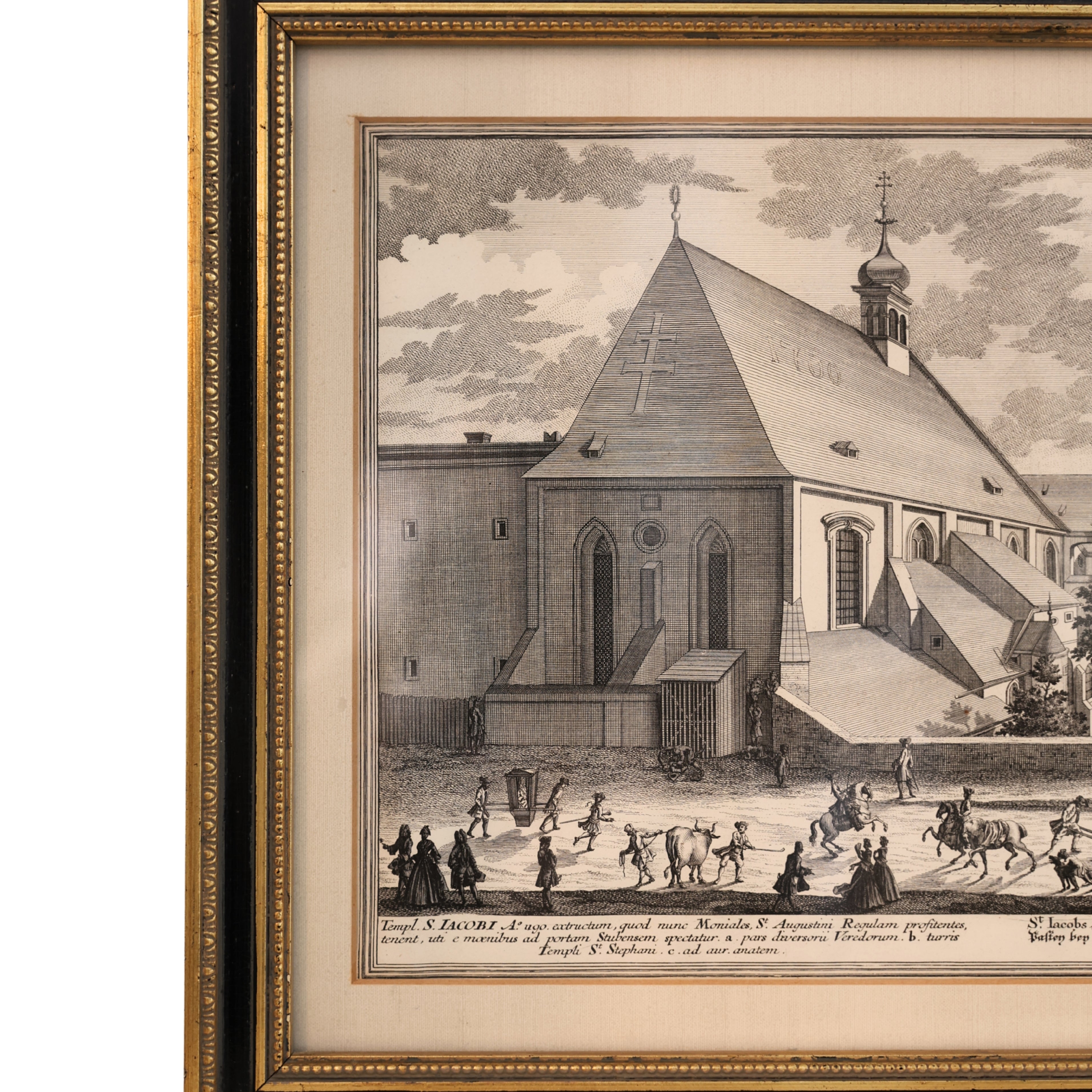 18th c. Engraving St. Jacob’s Church, Vienna
