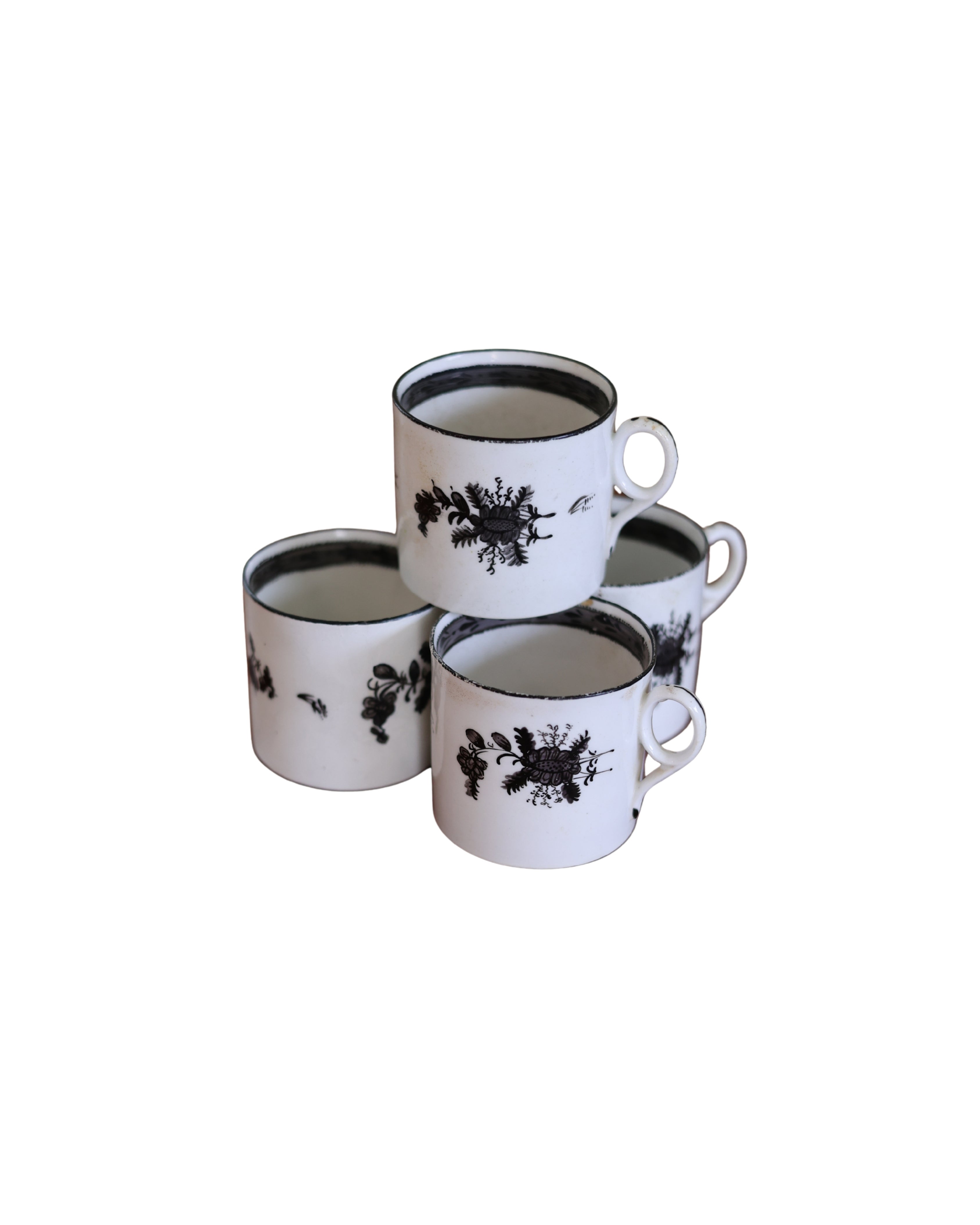 Georgian New Hall Porcelain Coffee Cans, Set of 4-1