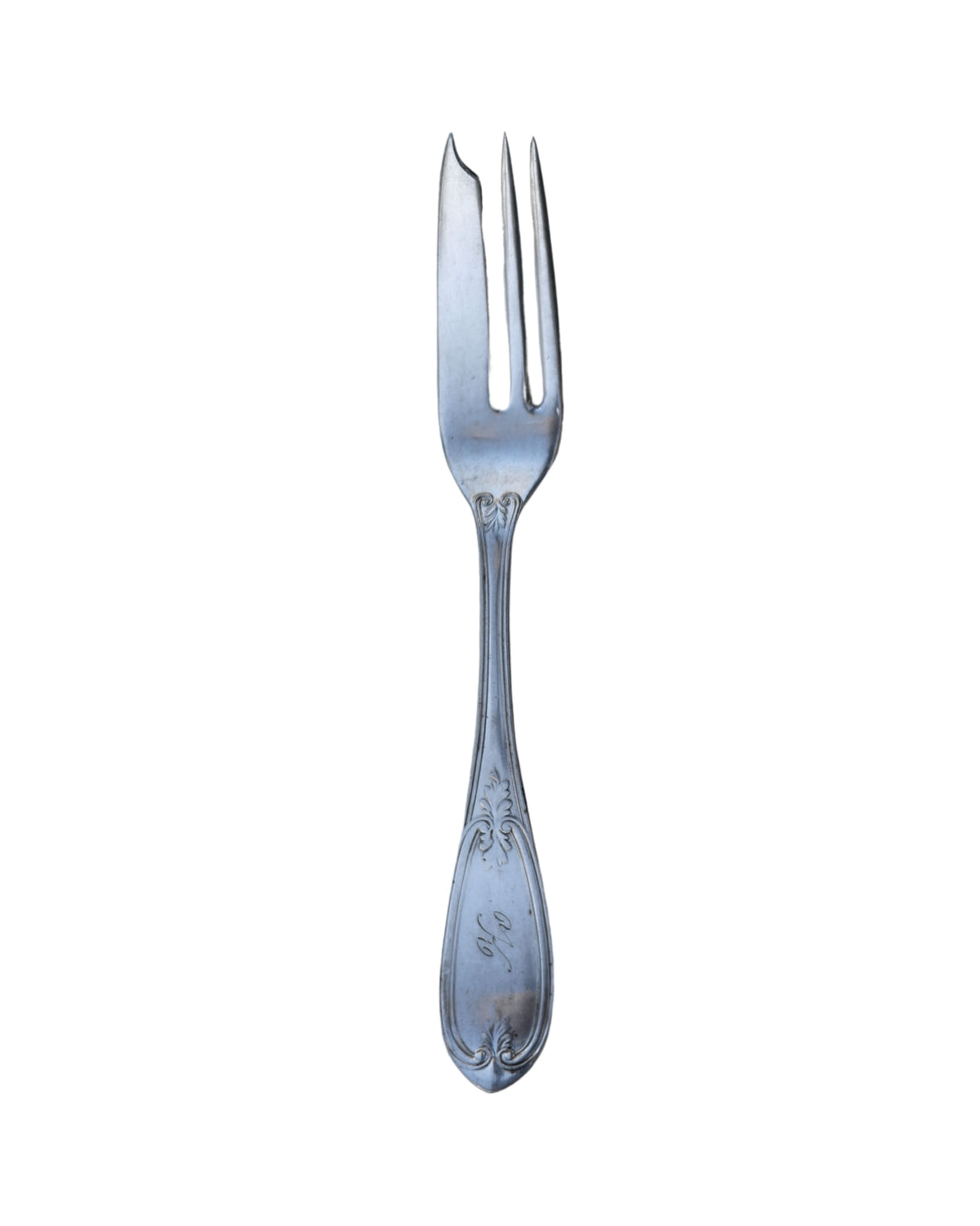 “K” Monogram "Olive" Pattern Pastry Forks-5