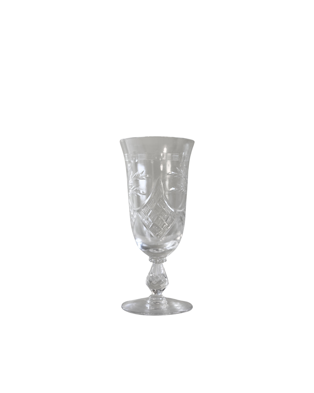 Morgantown Cut Floral Cordial Glasses-1