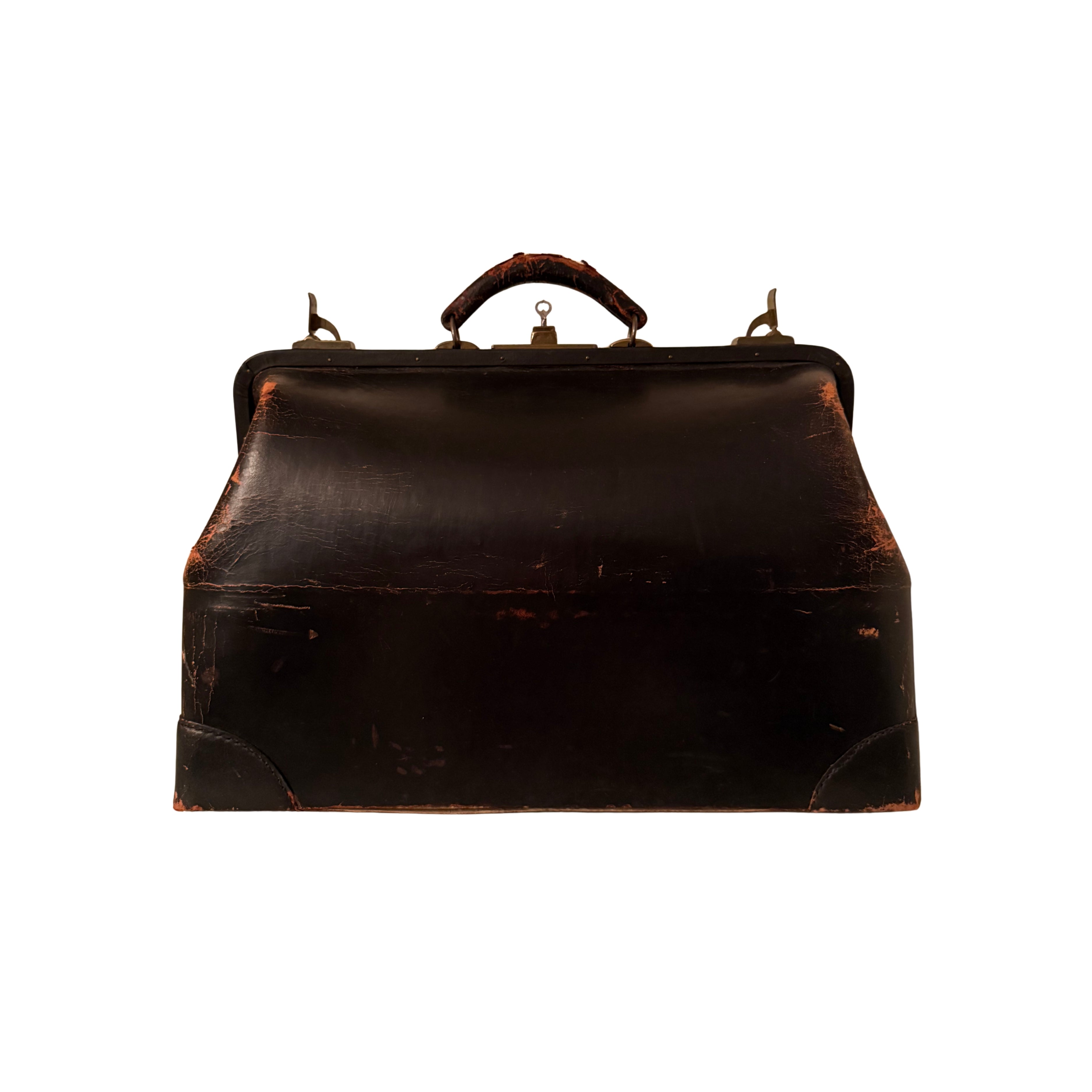 Leather Snap Lock Bag
