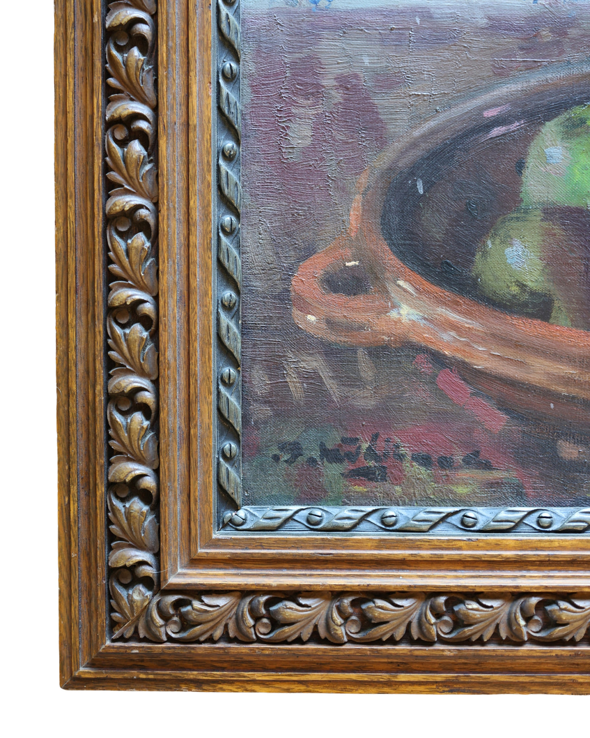 Provincial Delft Tile Still Life with Apples, Oil Painting-7