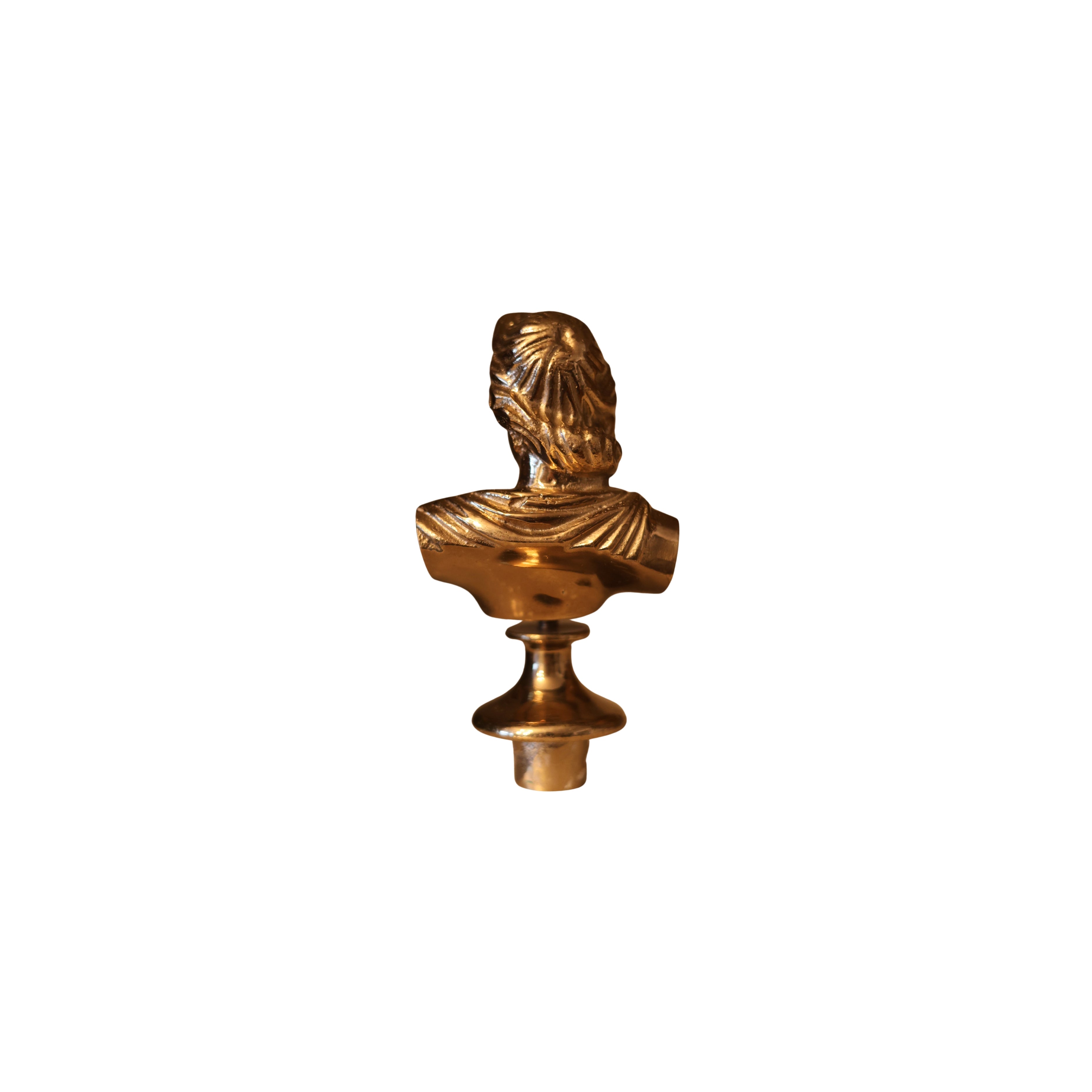 Brass Bust Finial of Apollo