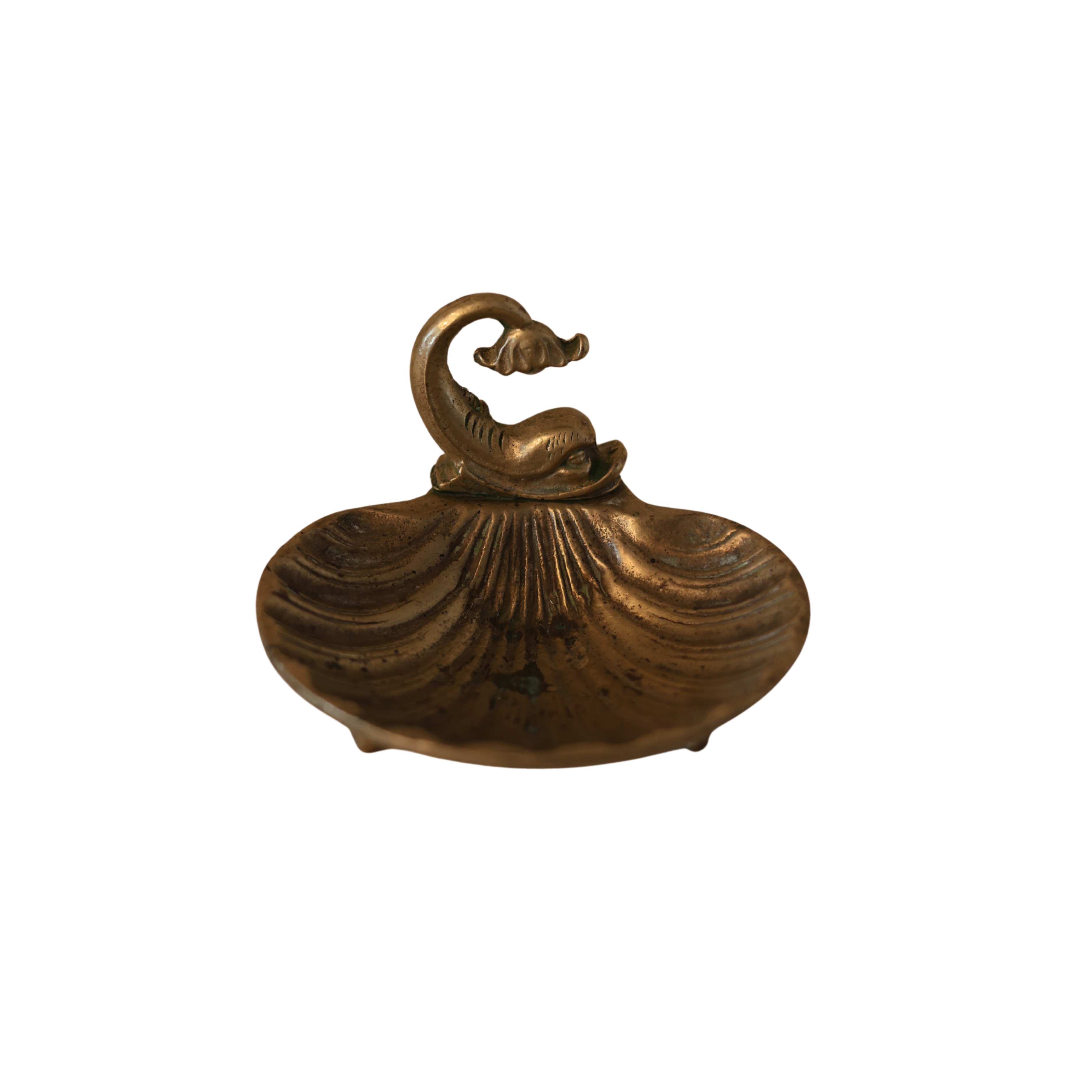 Figural Dolphin Brass Soap Dish