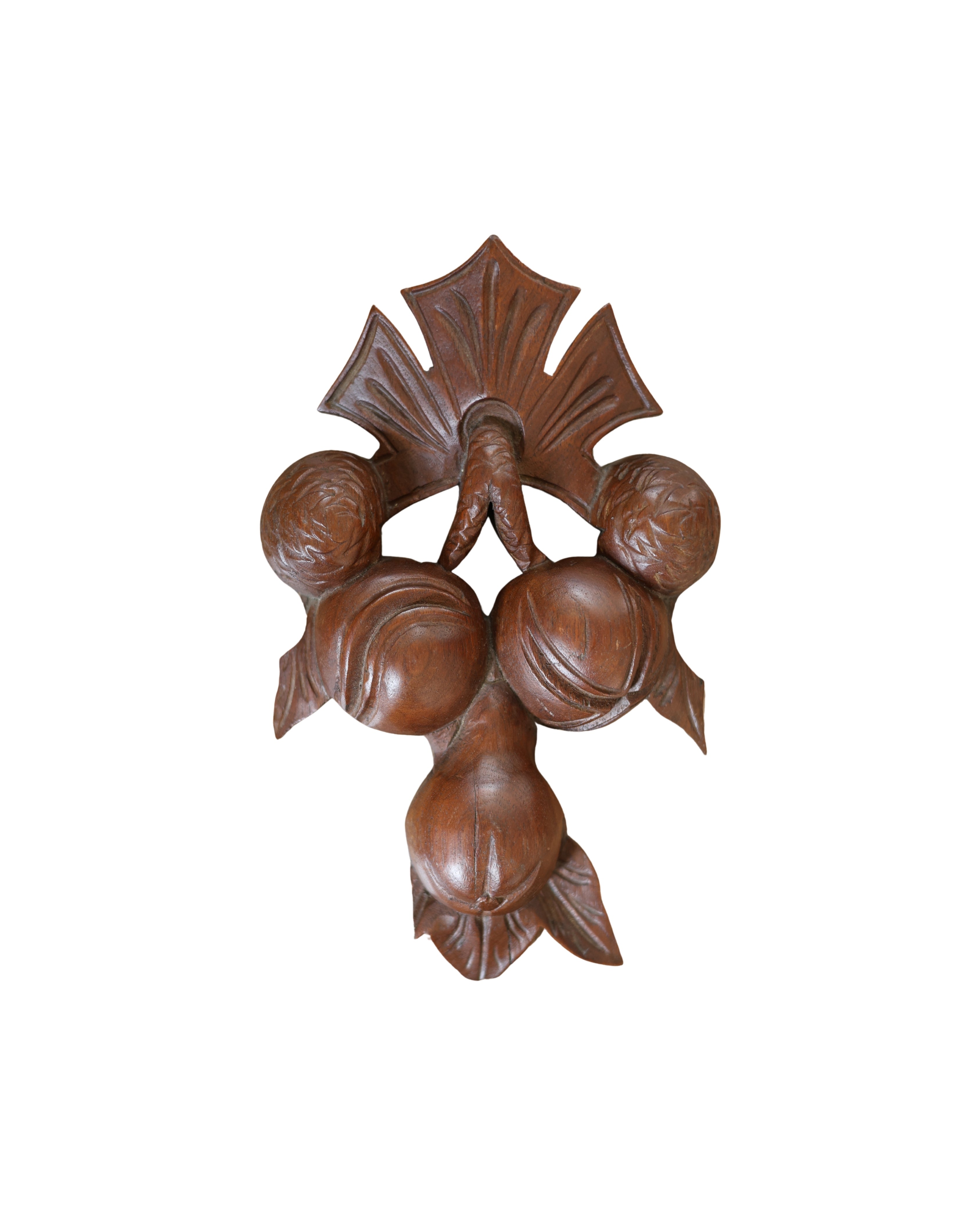 Carved Walnut Fruit & Nut Pediment