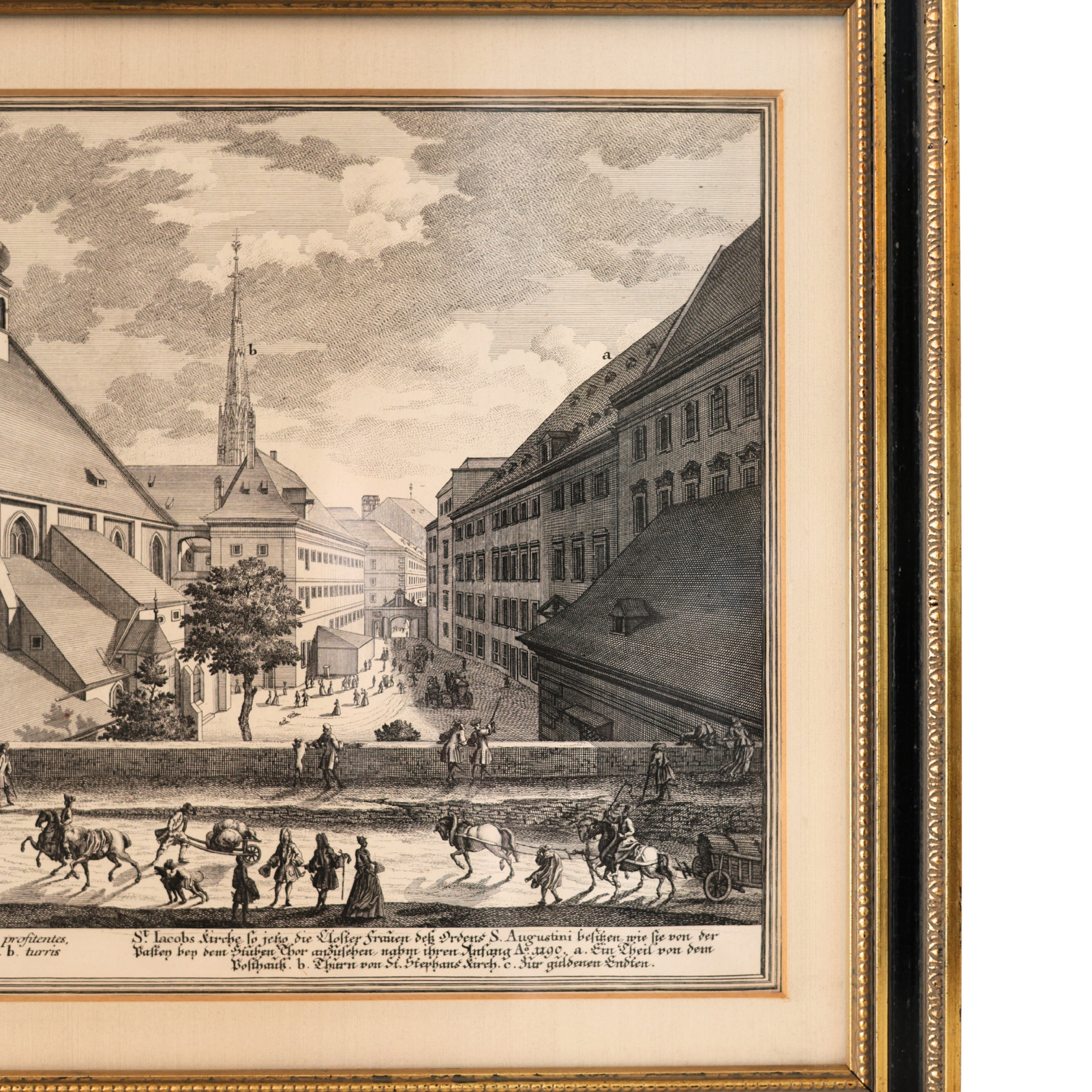 18th c. Engraving St. Jacob’s Church, Vienna