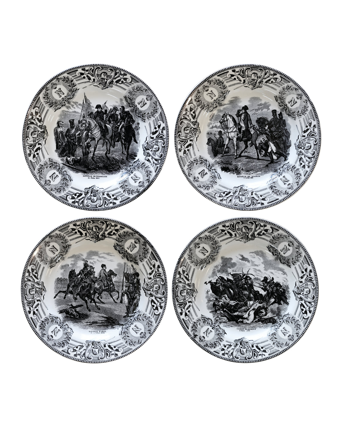 Boch Frères Napoleon Battle Scene Talking Plates-2