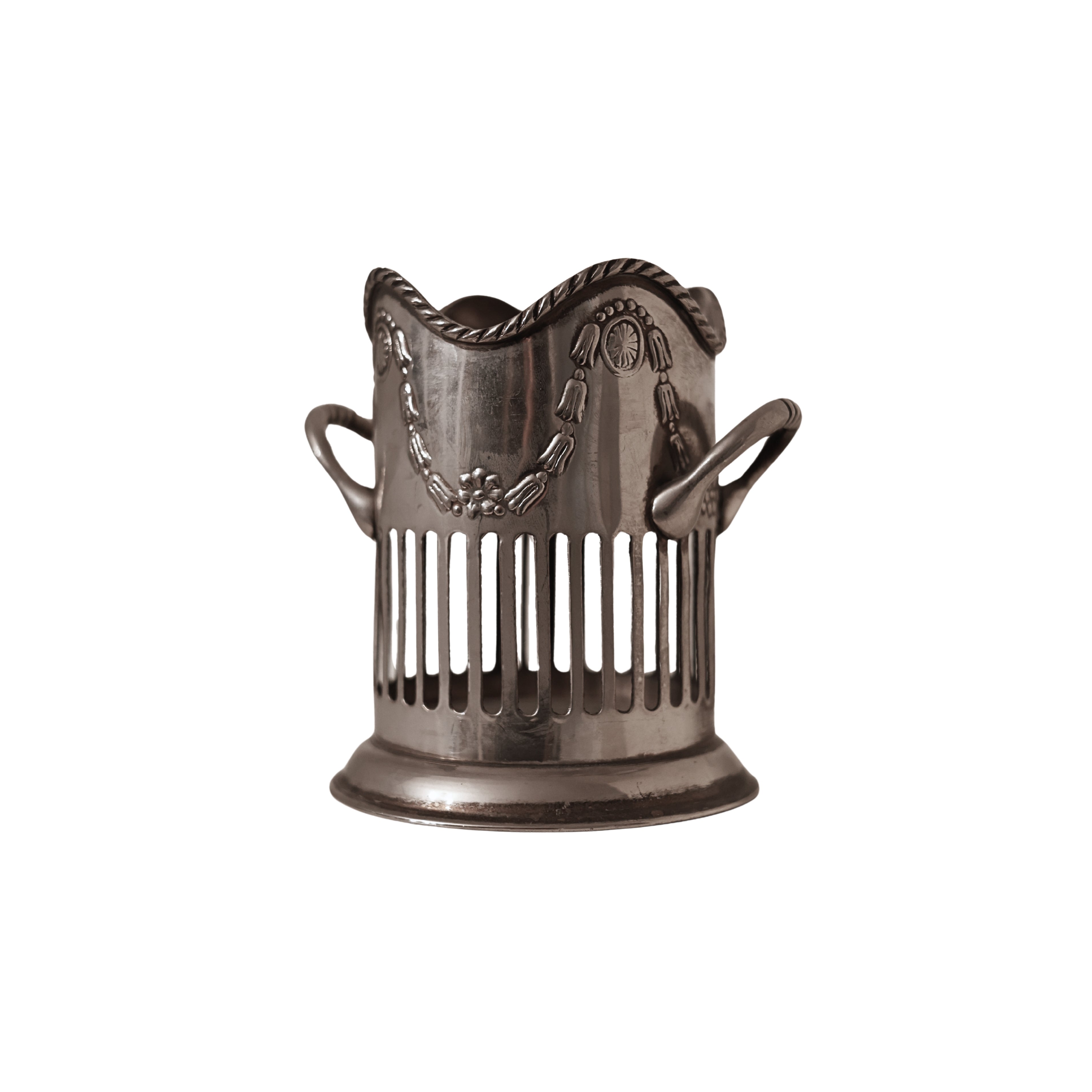 Silver Plate Wine Bottle Caddy