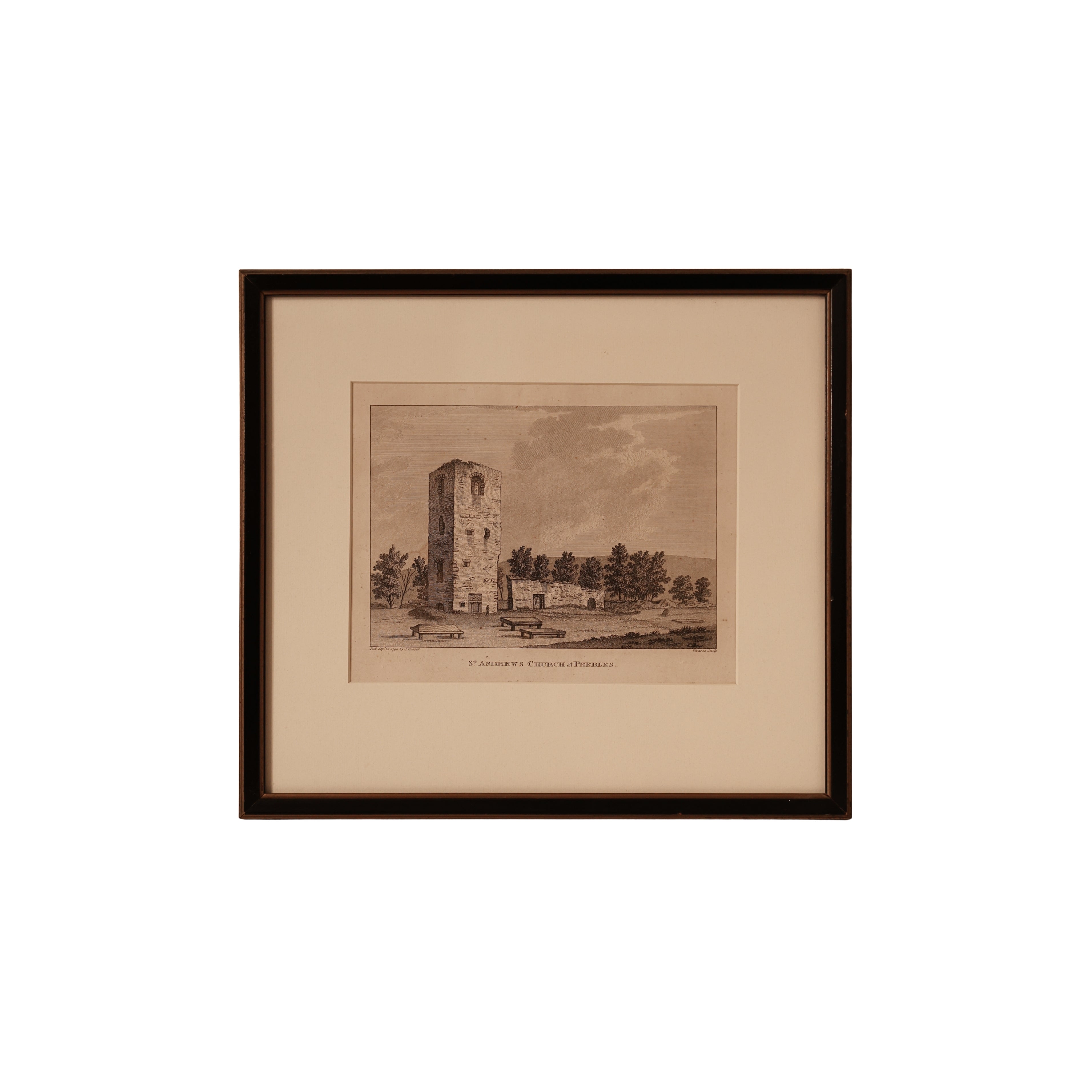 18th c. Scottish Engraving — St. Andrew’s Church at Peebles