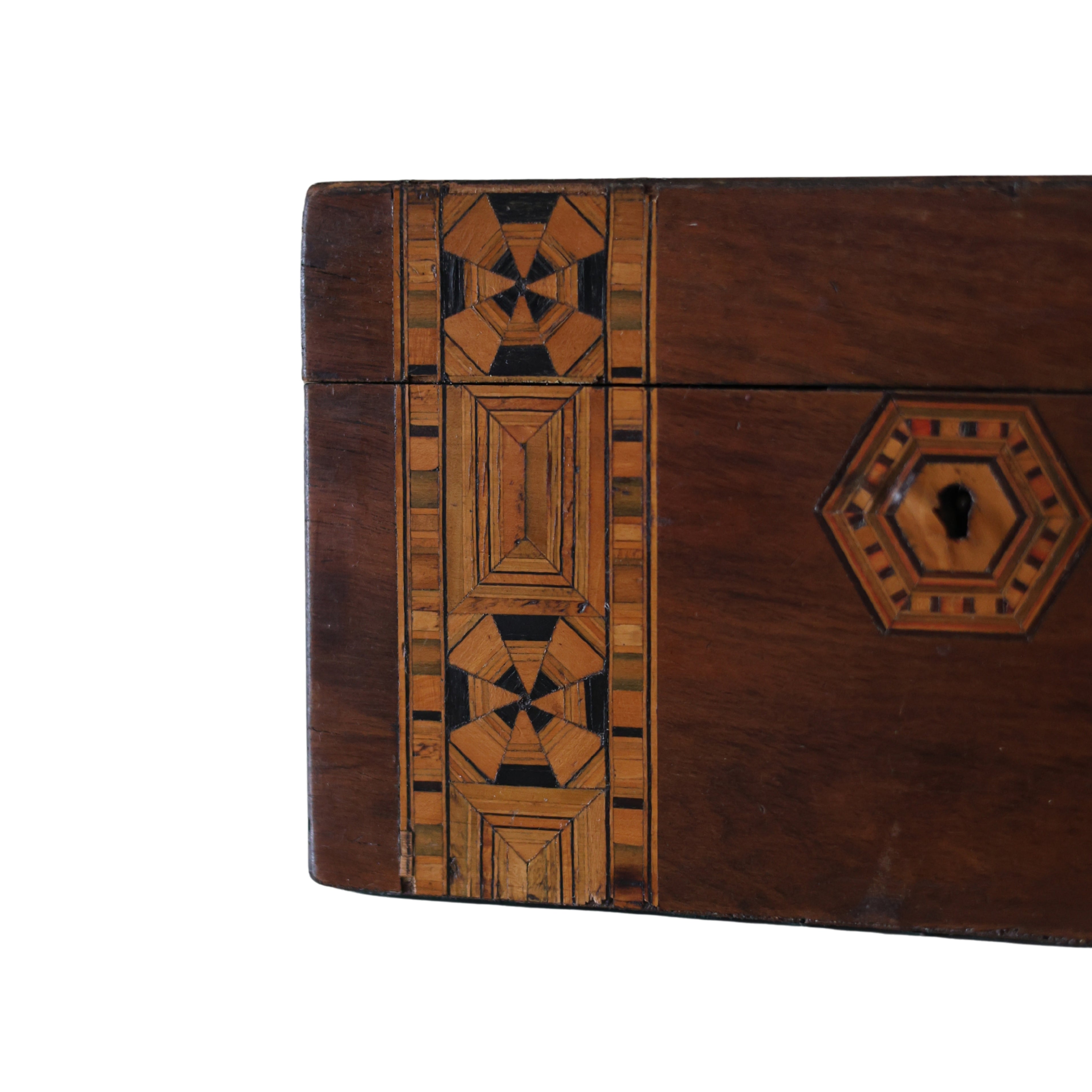 19th-Century English Tunbridge Ware Inlaid Box