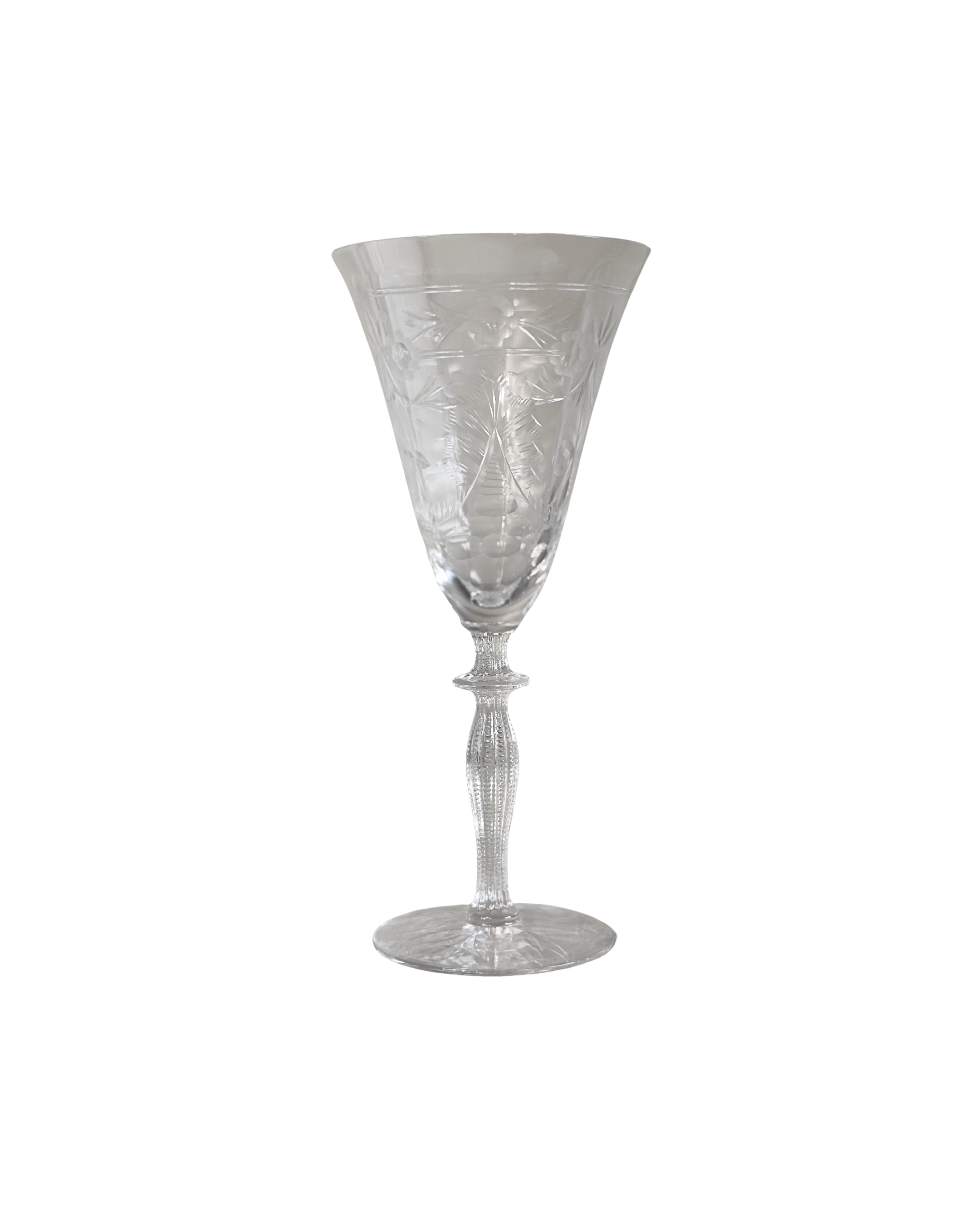Morgantown Cut Floral Wine Glasses-1