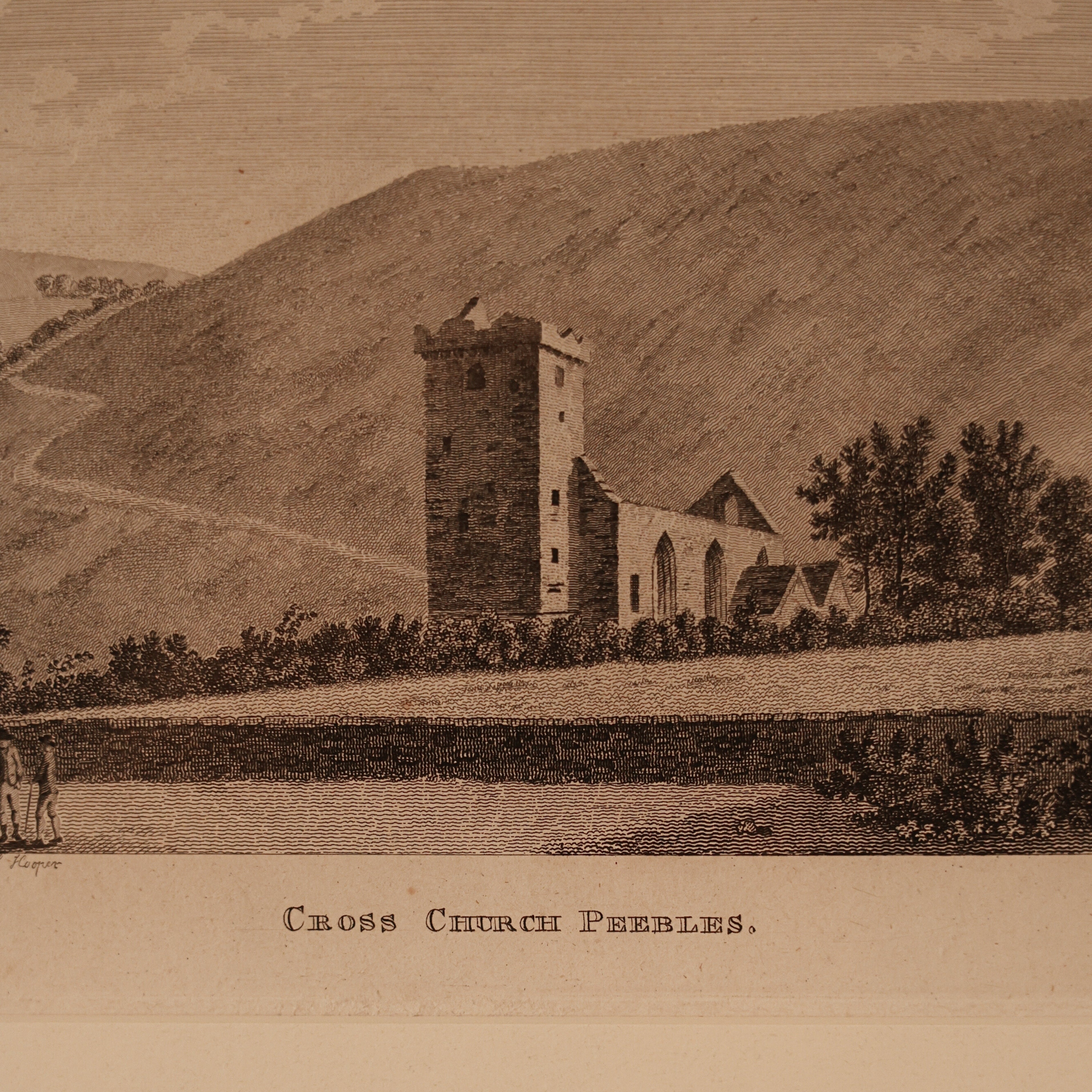 18th c. Scottish Engraving — Cross Church, Peebles