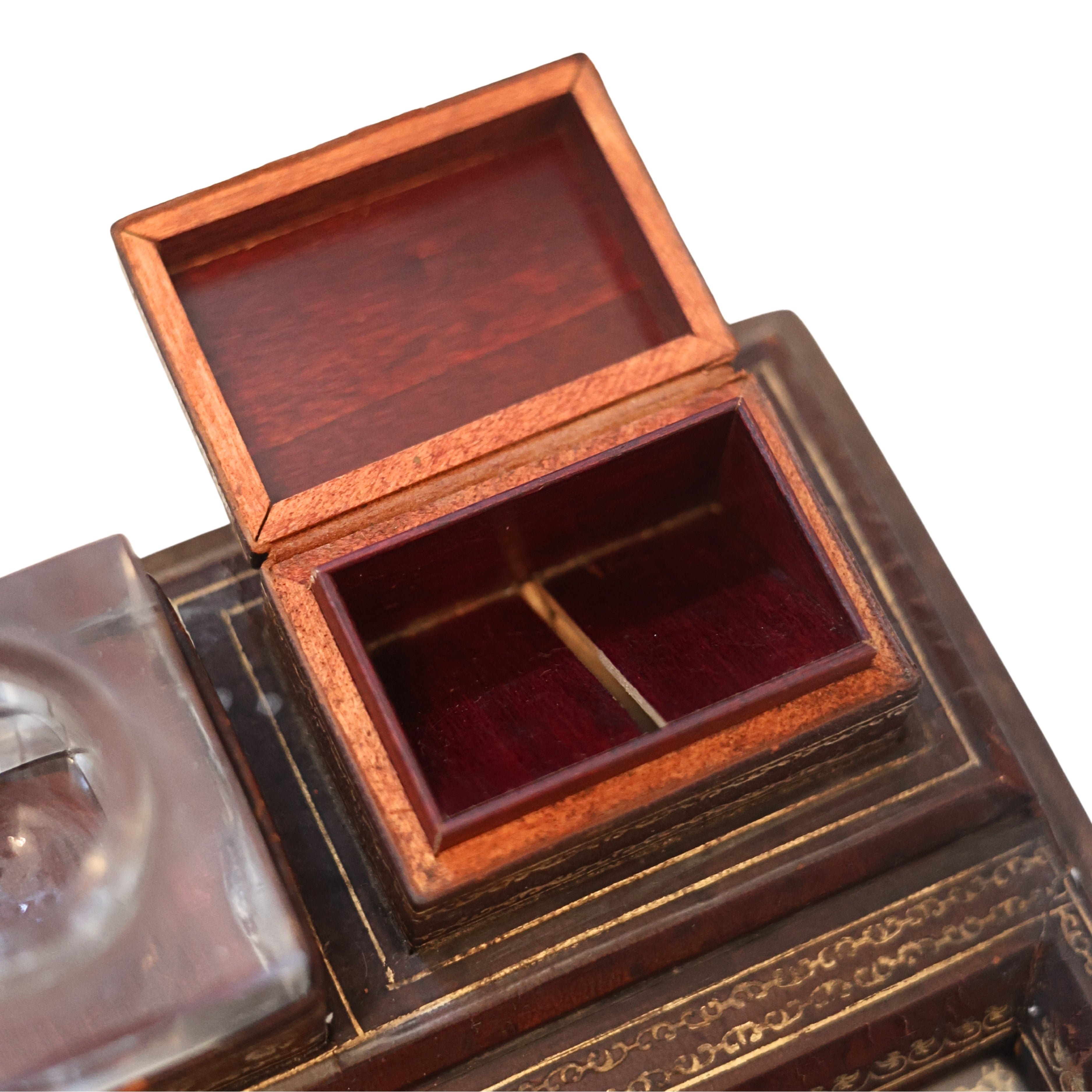 Italian Tooled Leather Desk Set