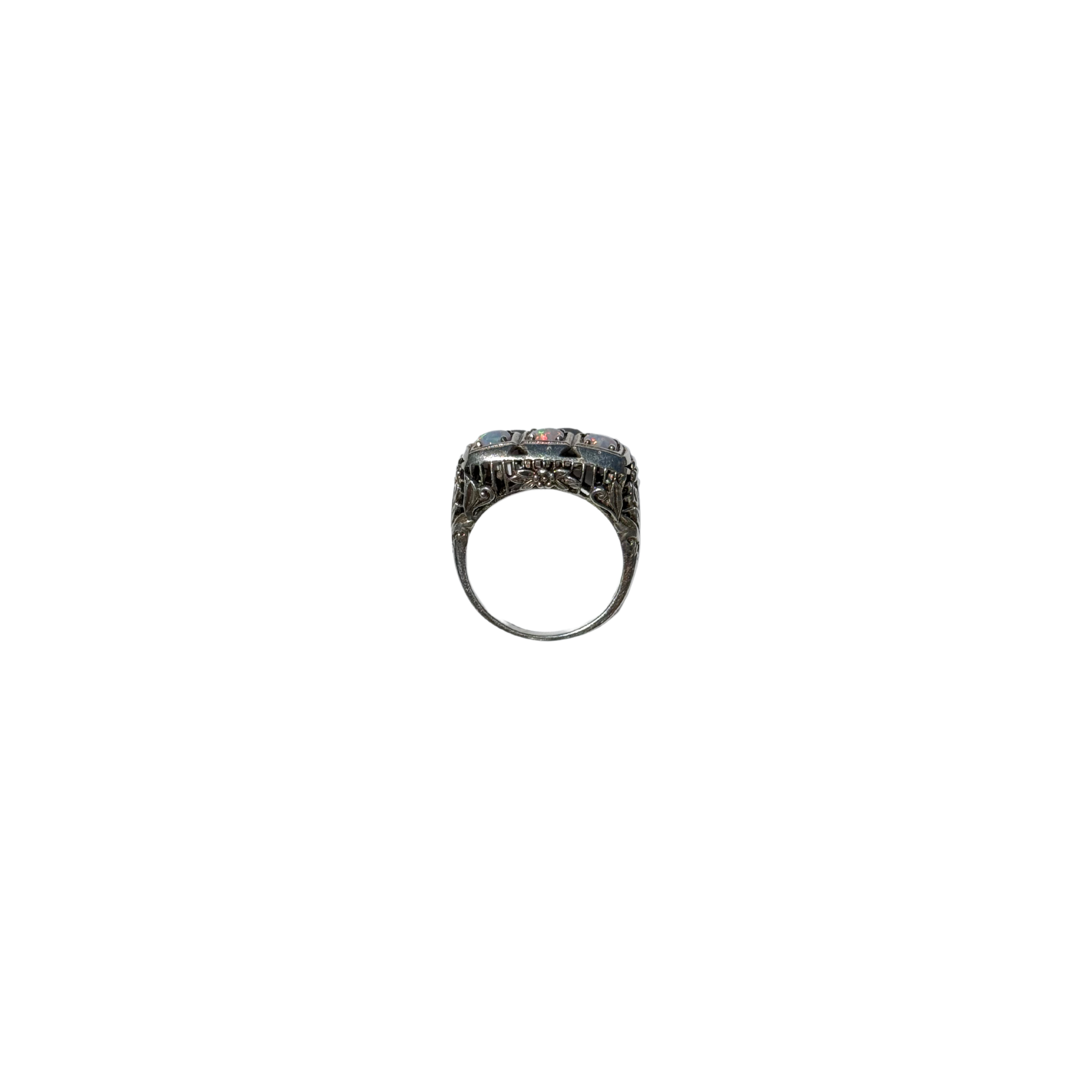 Art Deco Opal Trilogy Ring