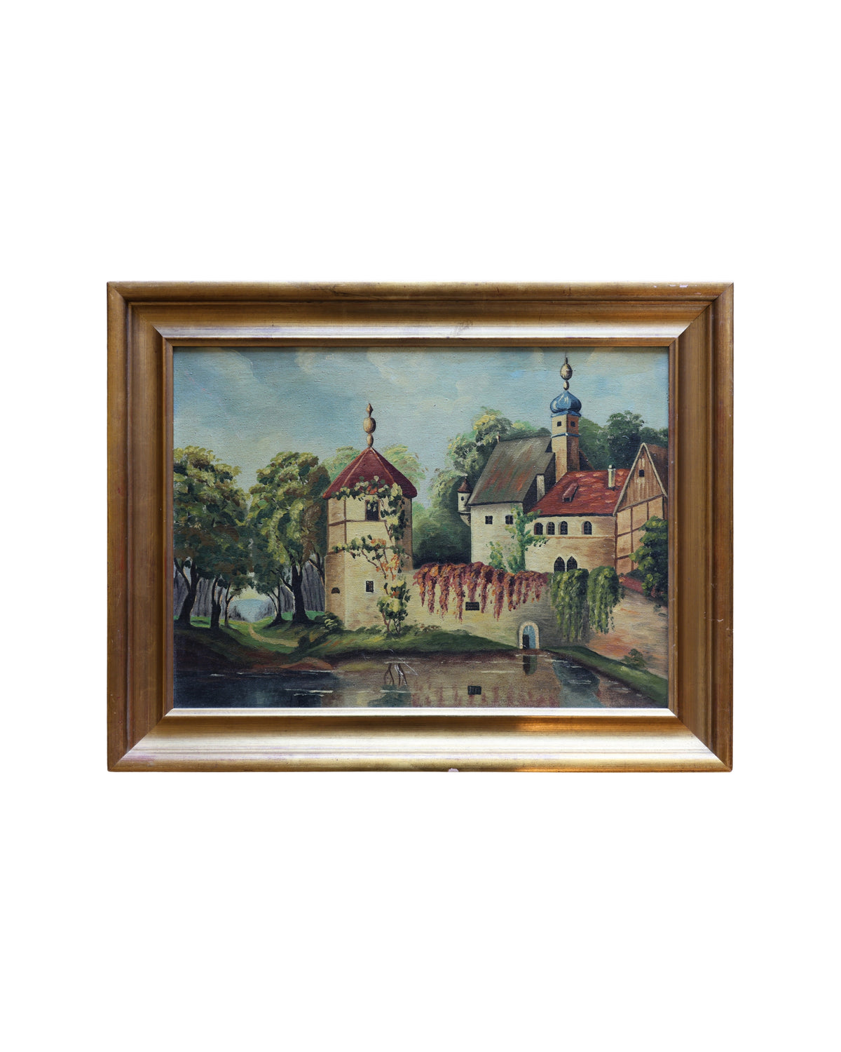 European Castle Landscape, Oil on Board-2