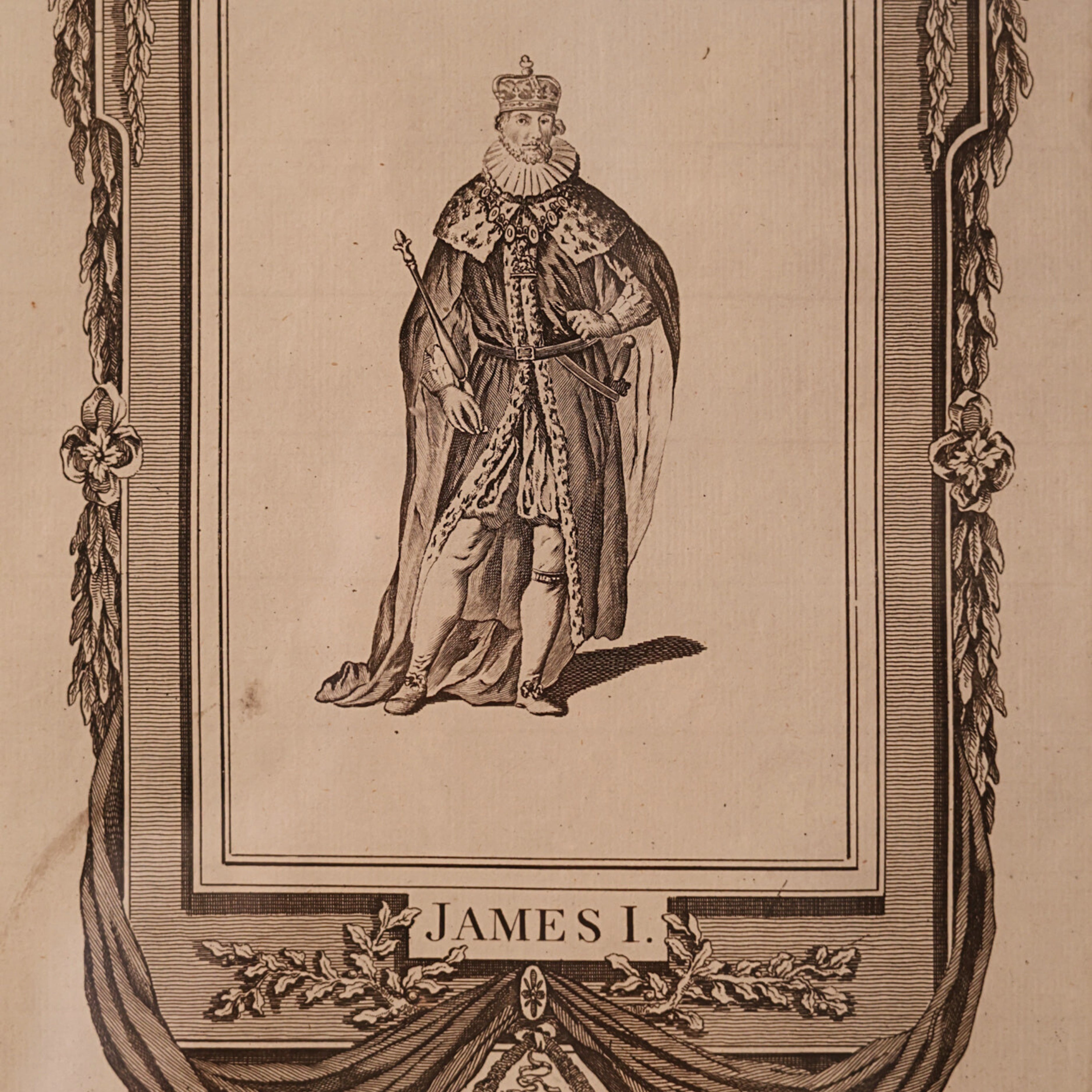 18th c. Copperplate Engraving – King James I