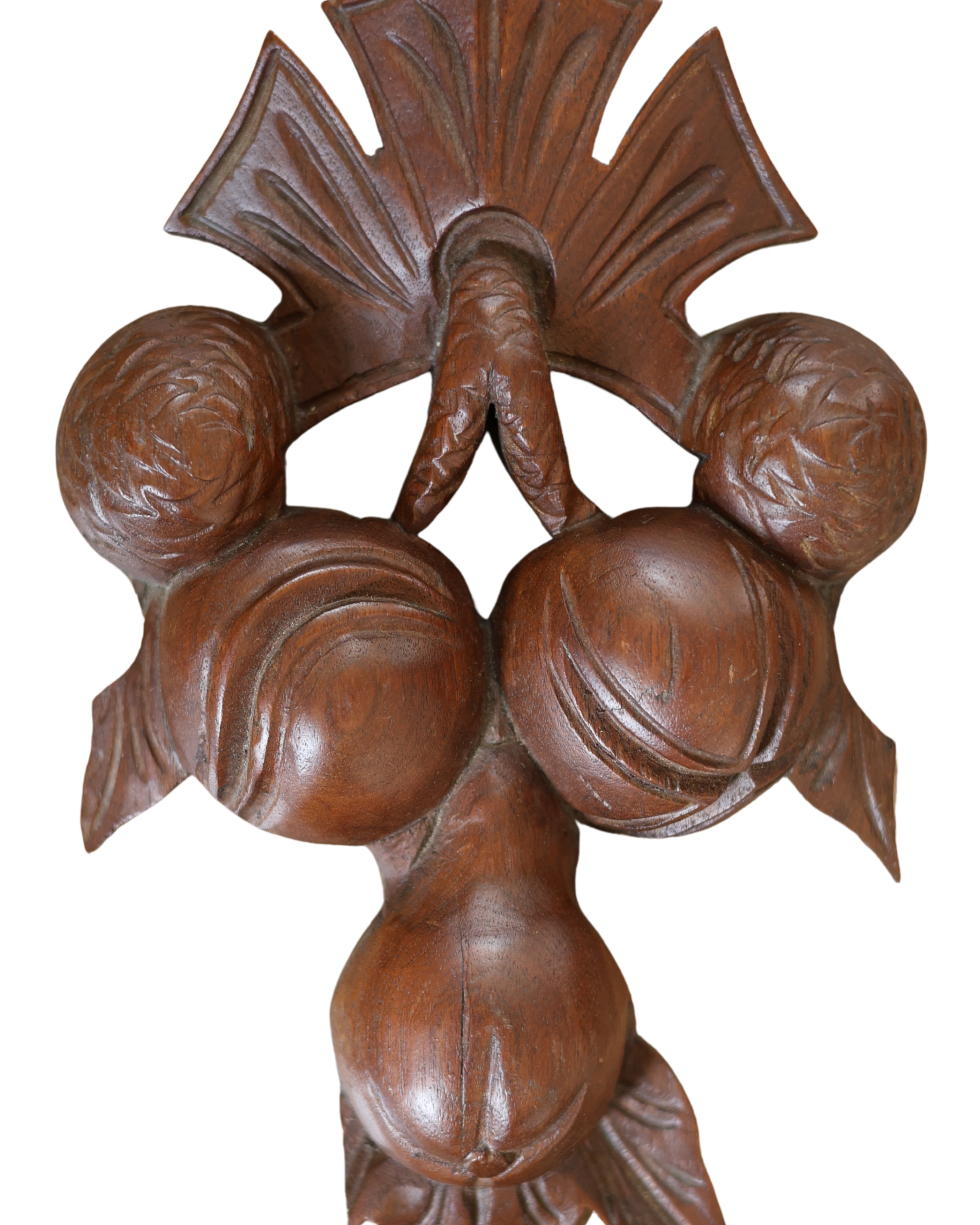 Carved Walnut Fruit & Nut Pediment