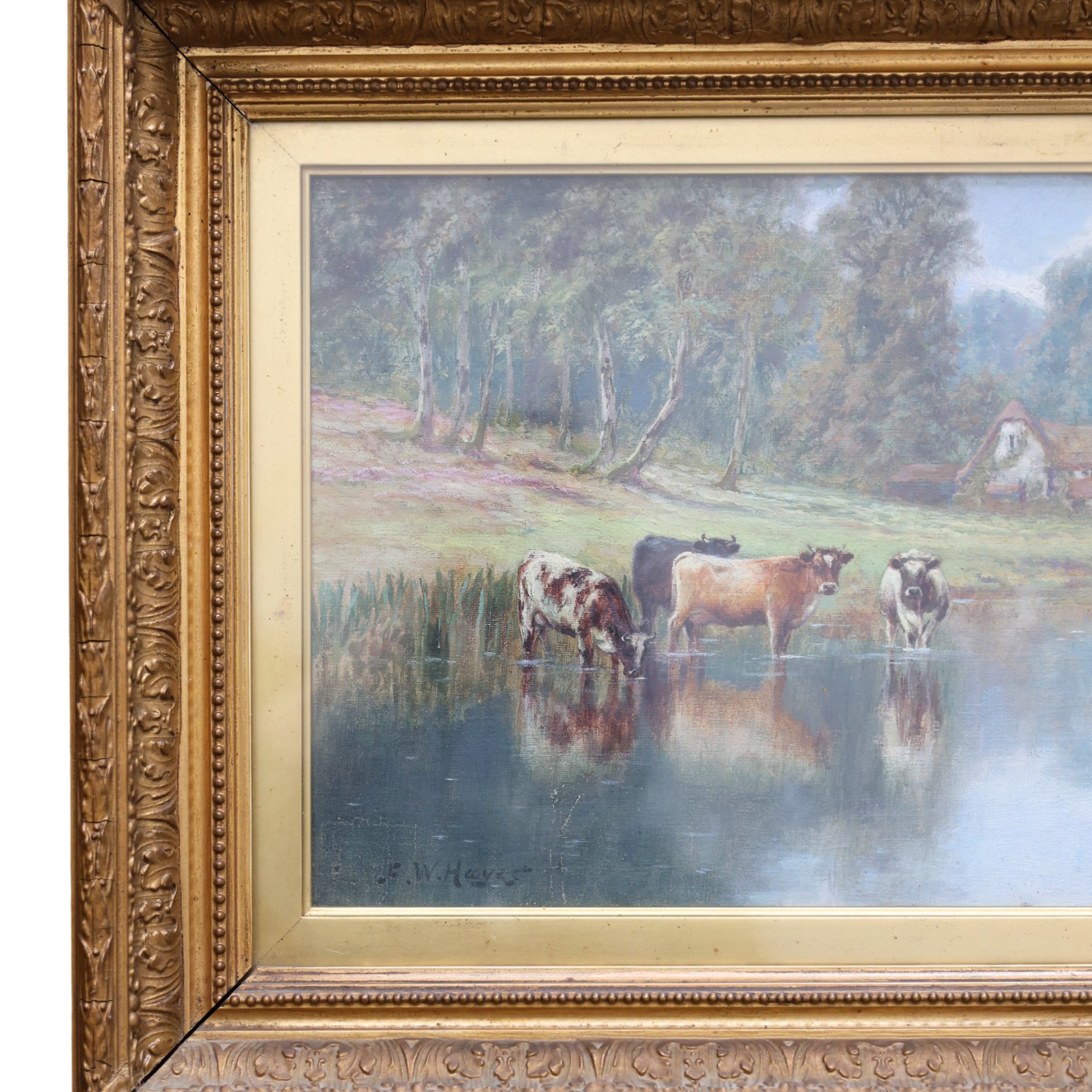 English Pastoral Landscape with Cattle by Frederick William Hayes