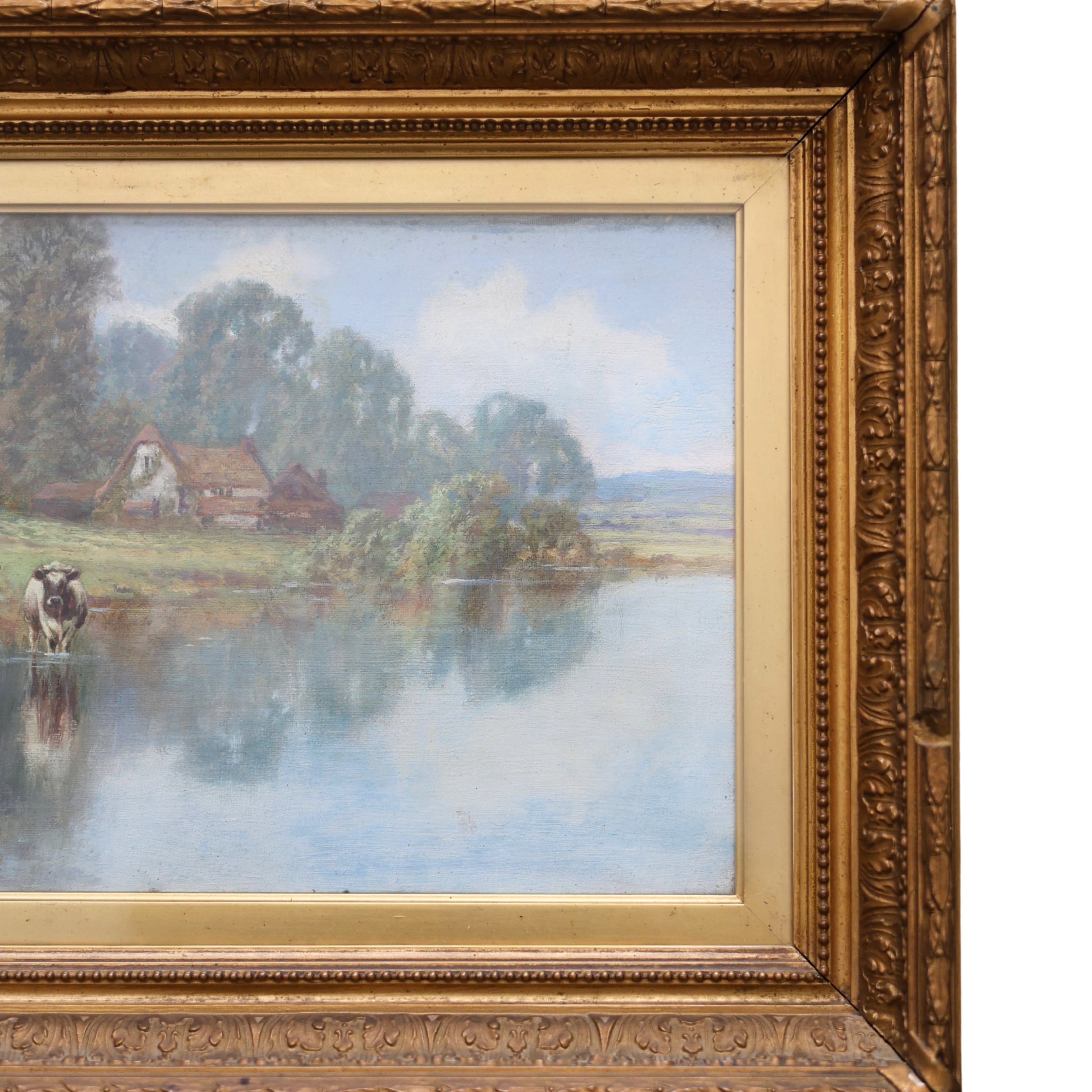 English Pastoral Landscape with Cattle by Frederick William Hayes