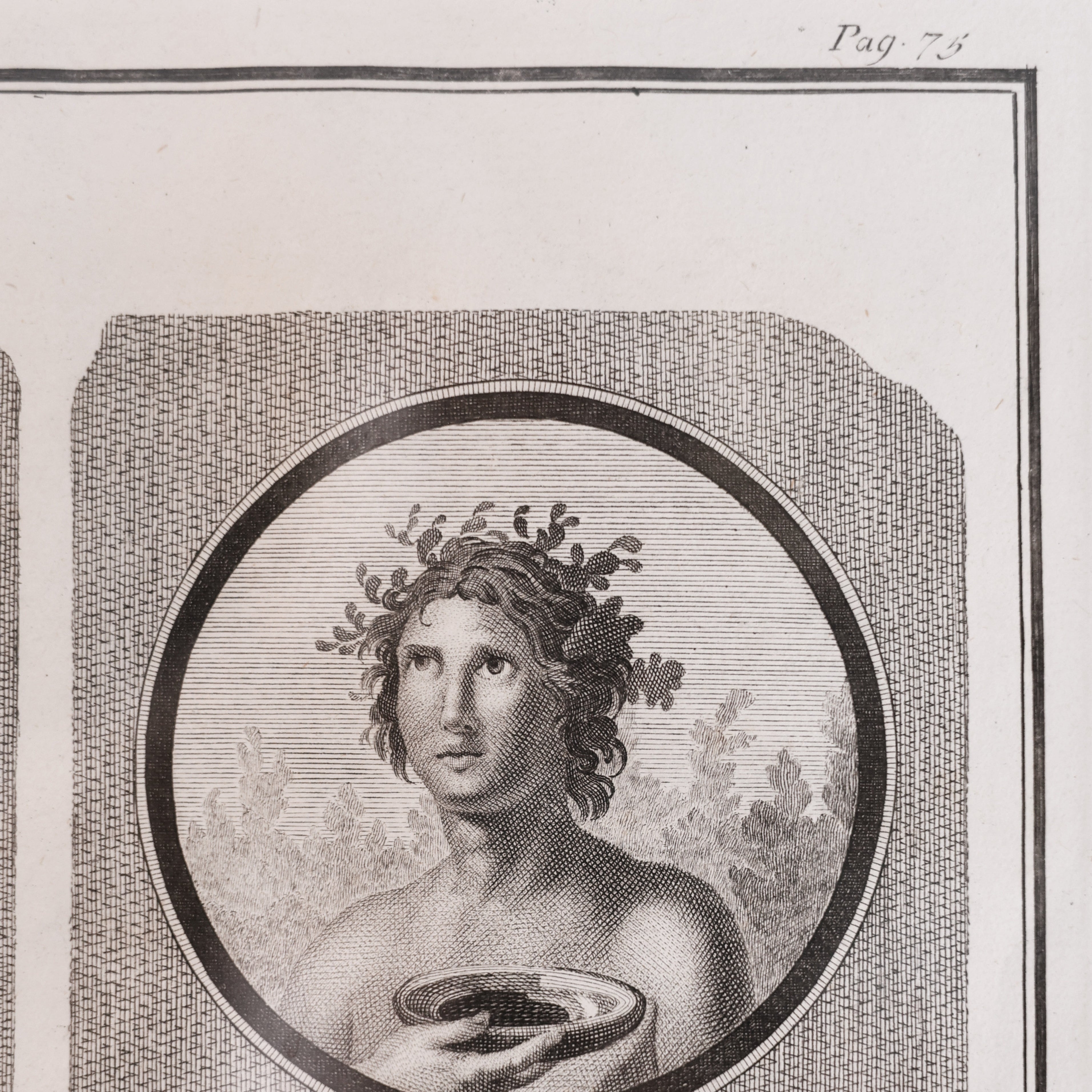 18th c. Italian Mythological Portraits Engraving from "Antiquities of Herculaneum"
