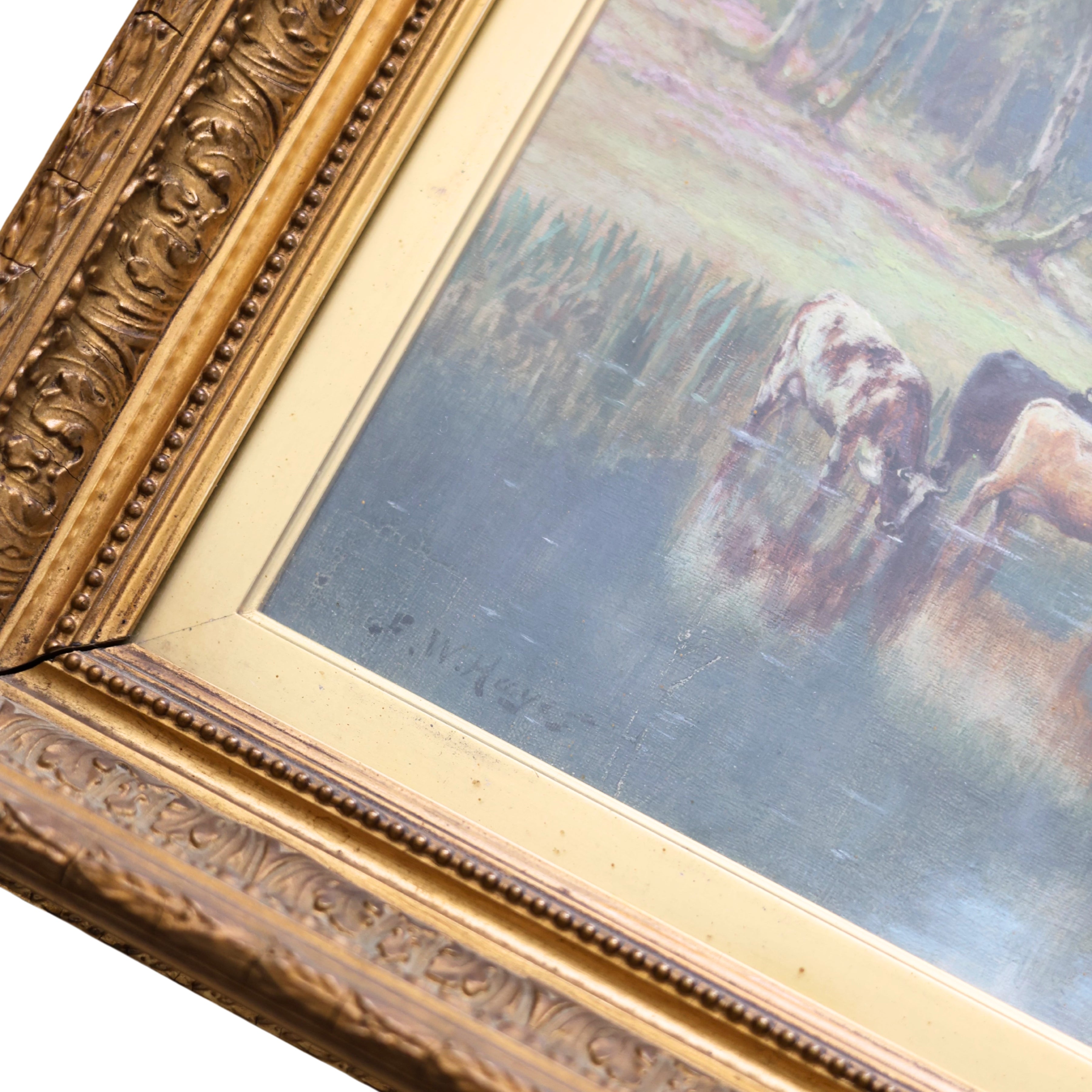 English Pastoral Landscape with Cattle by Frederick William Hayes