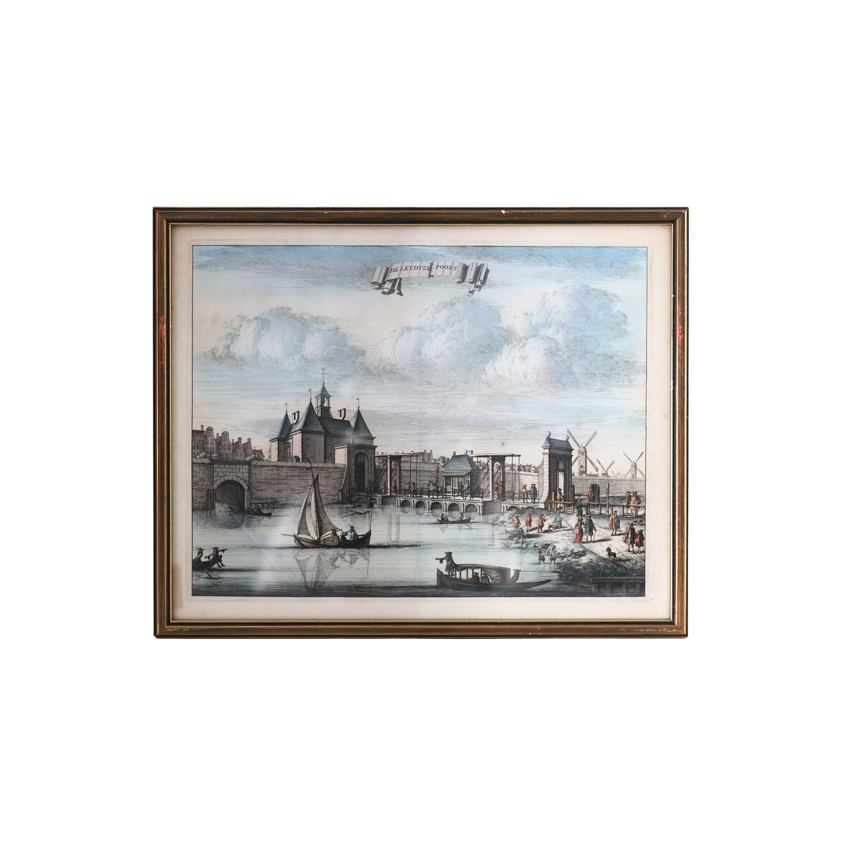 18th c. Caspar Commelin Amsterdam Engraving – De Leydtsche Poort (Leiden Gate)